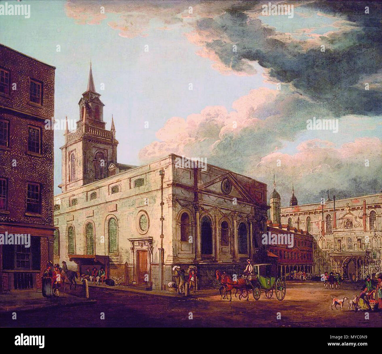 . Englisch: St Lawrence Judentums und der Guildhall, London, ein Gemälde von Thomas Malton II, in der Sammlung der Londoner City Corporation. 18. Dezember 2011. Thomas Malton die Jüngeren 119 Col gag 1028 große Stockfoto