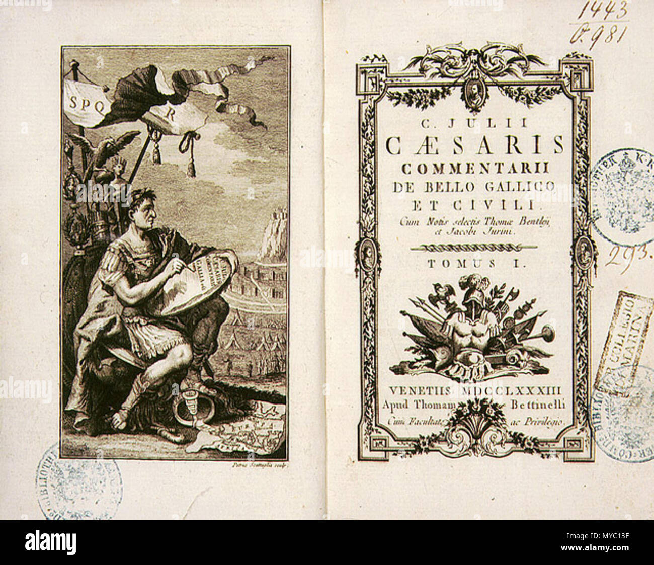 120 Commentarii De Bello Gallico Stockfoto