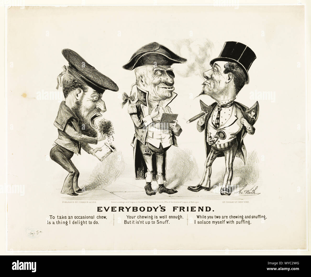 Jedermanns Freund C. 1876 19 soziale Kommentare Stockfoto