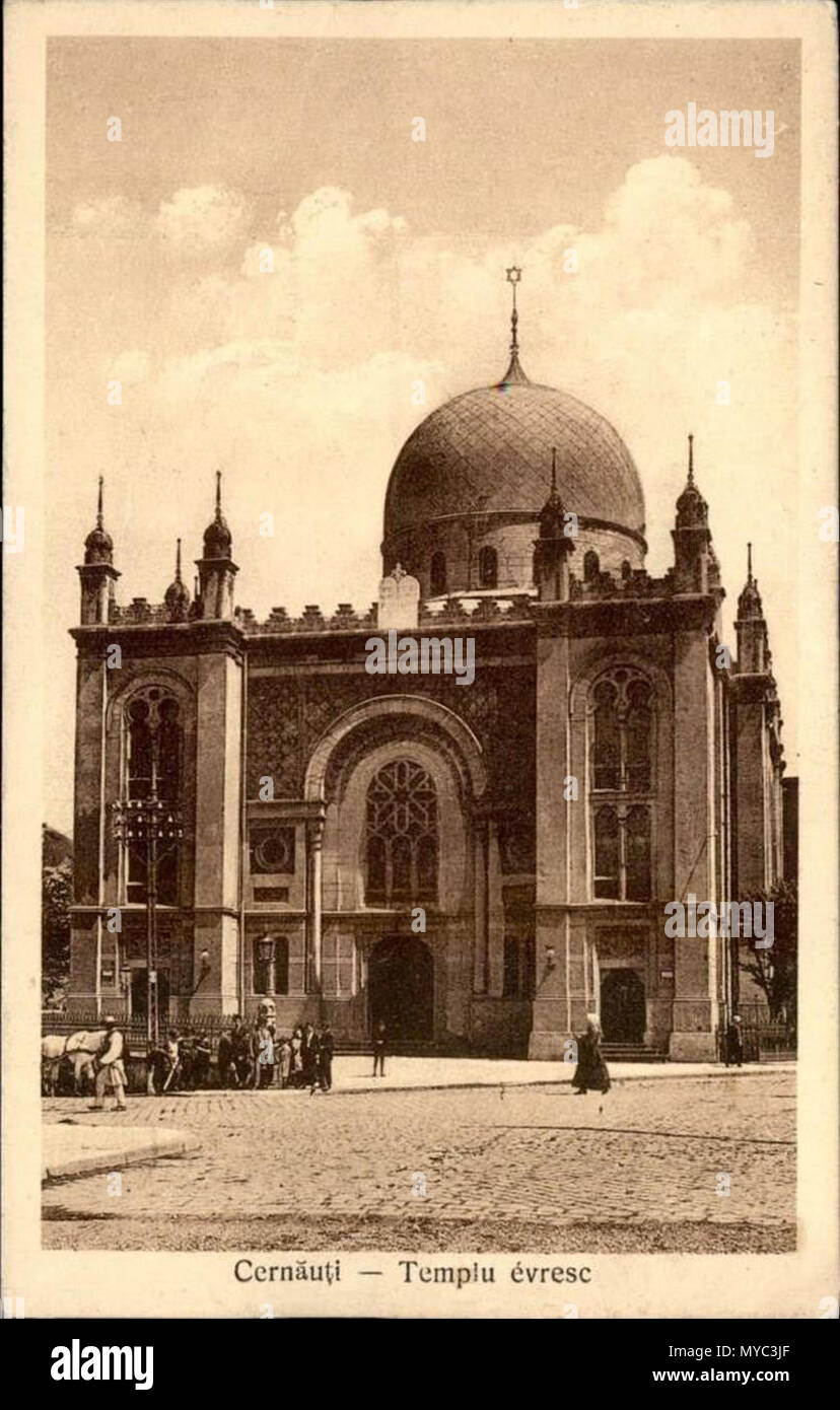 . Englisch: Tempel Synagoge in Czernowitz. 1920er-Jahre. Unbekannt 129 Czernowitz (cernauti), Tempel Stockfoto