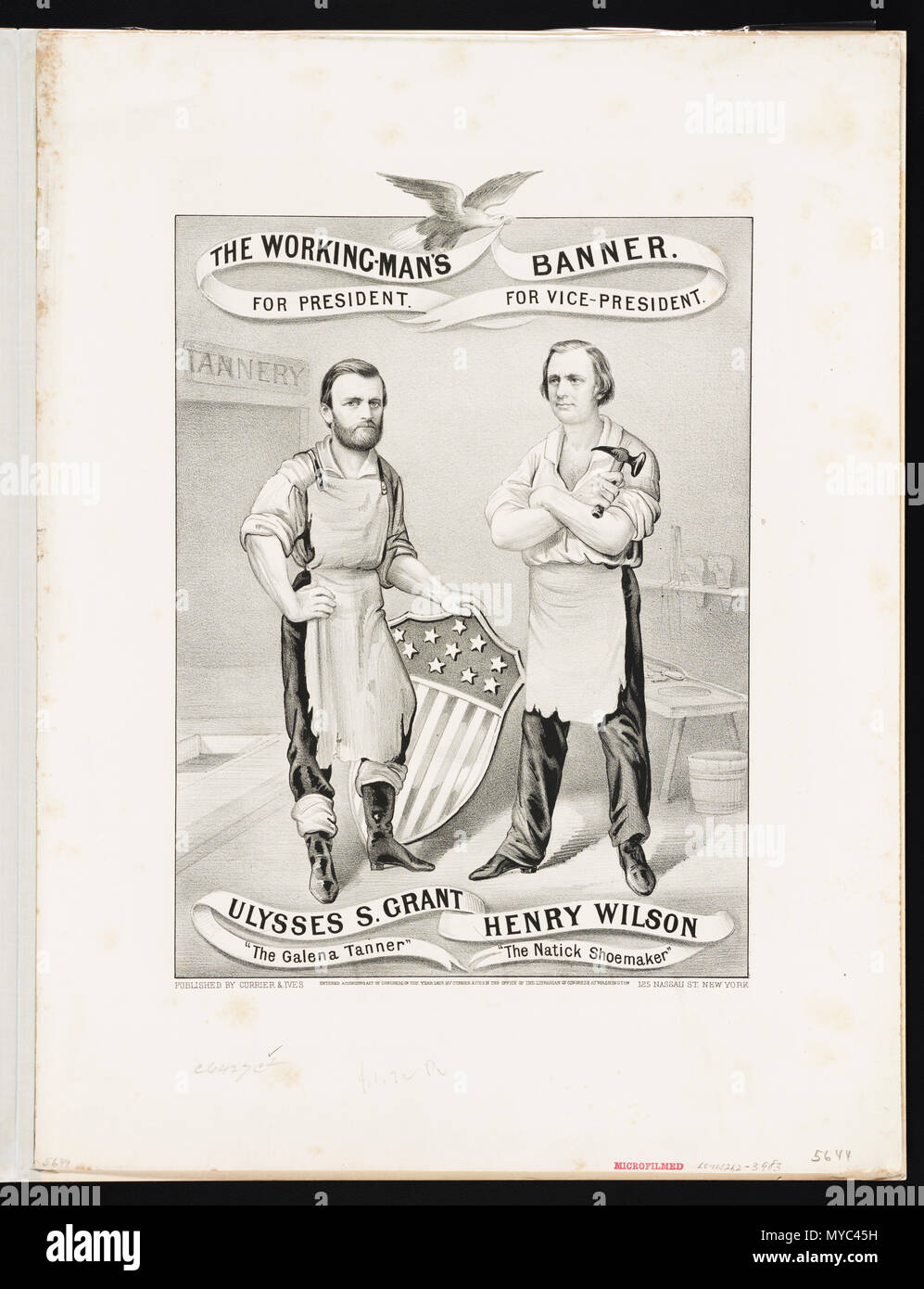 Für Präsident Ulysses S. Grant, den Galena Tanner. Für Vizepräsident, Henry Wilson, der natick Schuster ca 1872 Stockfoto
