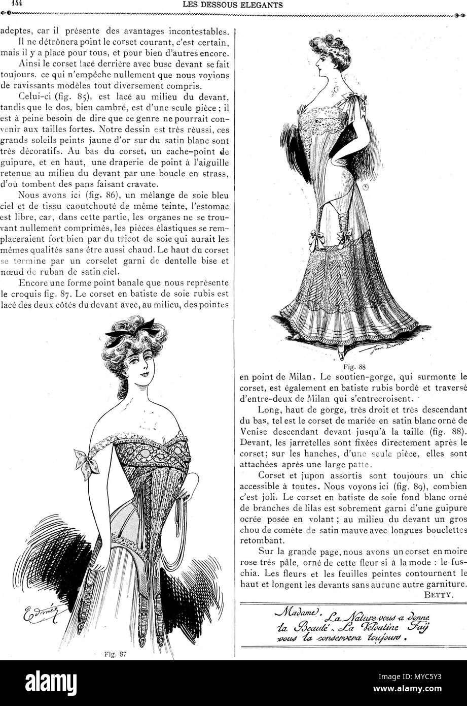 . Diese Datei hat keine Beschreibung, und können andere Informationen fehlen. Bitte geben Sie eine aussagekräftige Beschreibung dieser Datei. . 1904, N° 8. Edmée? Jane Durelle 138 DessousElegants 1904 Seite 144 Stockfoto