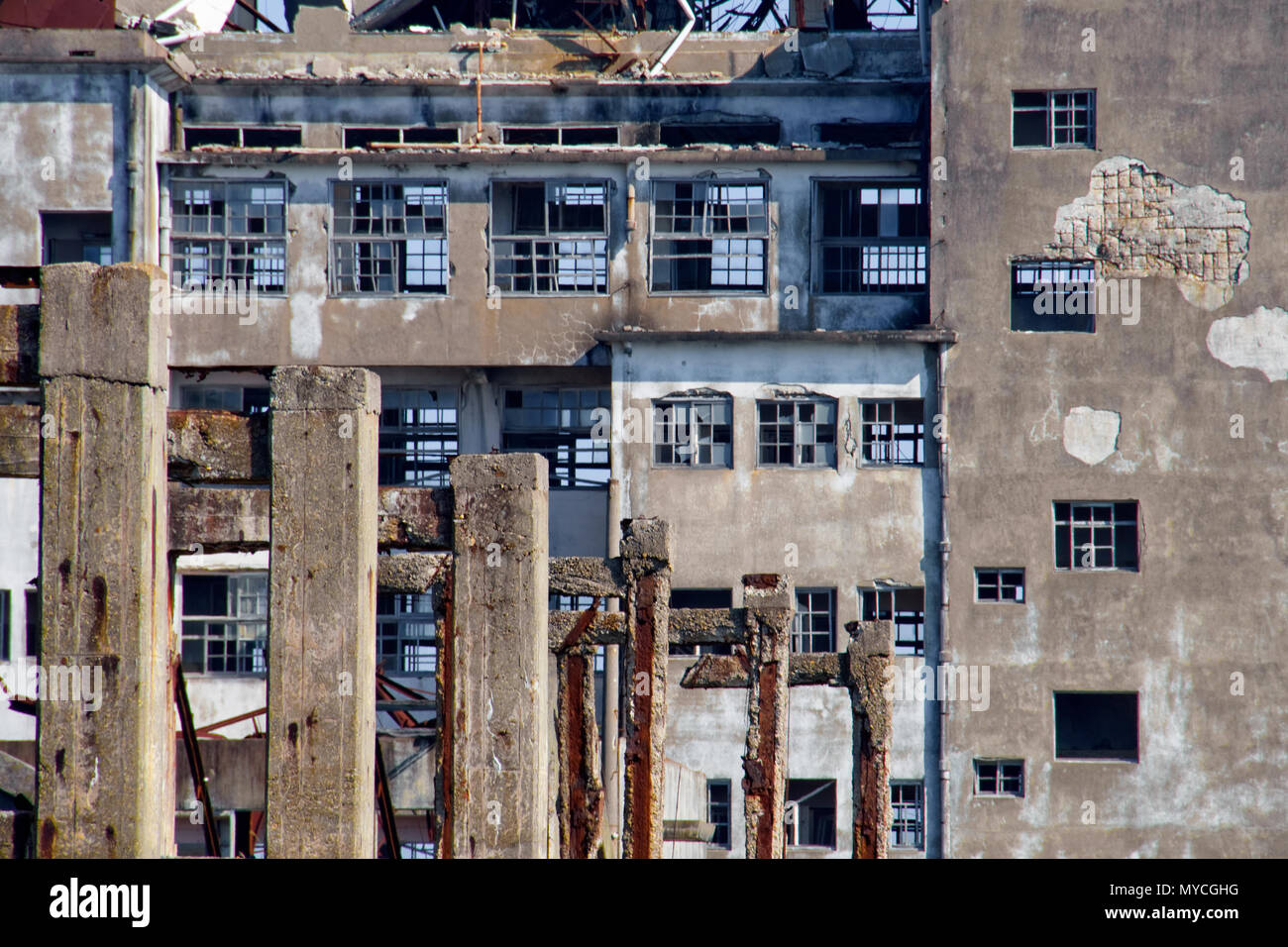 Verlassene Insel Hashima Insel Japan Stockfoto