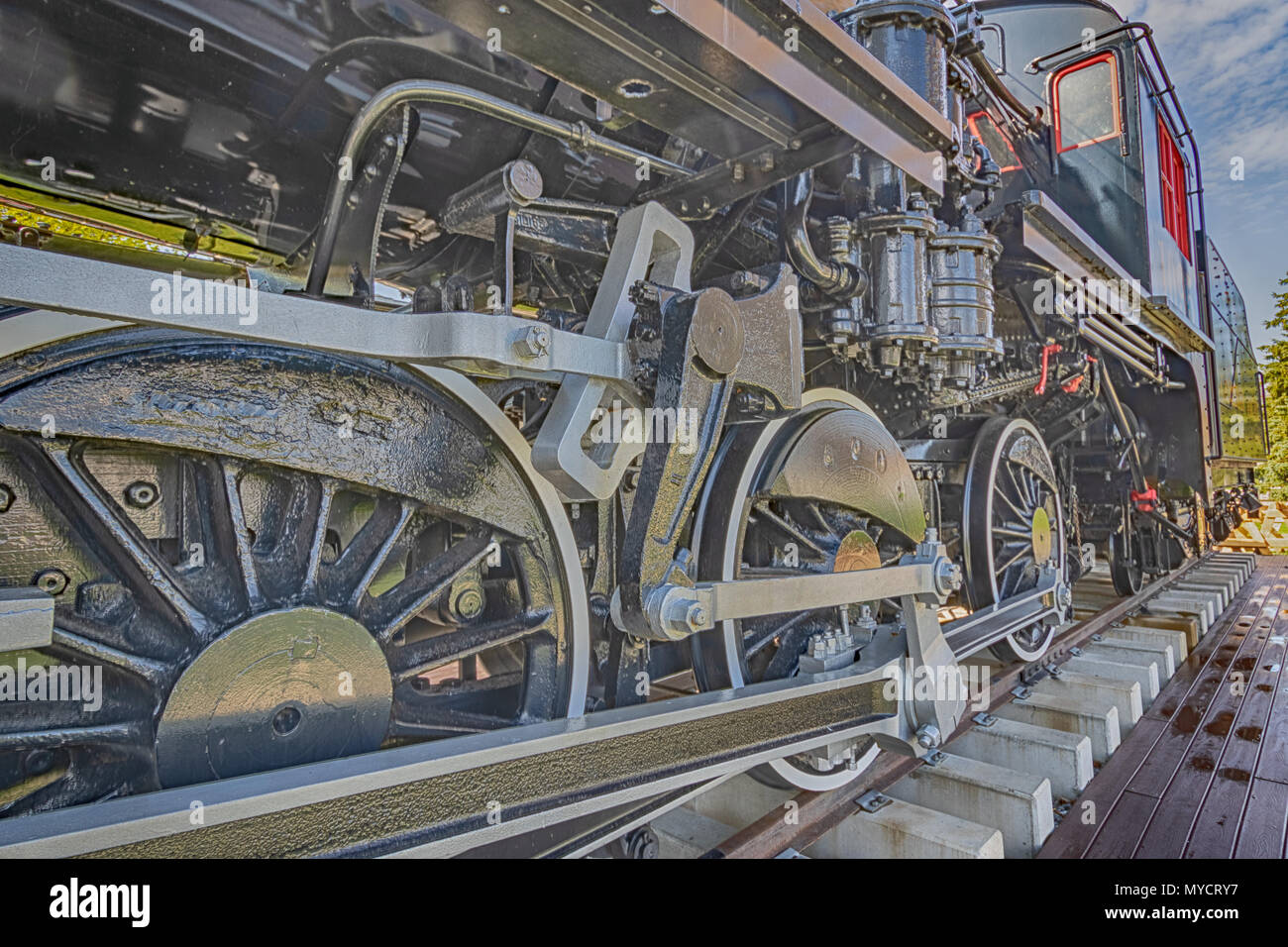 Alten retro Dampflokomotive in Kingston, Ontario. Stockfoto