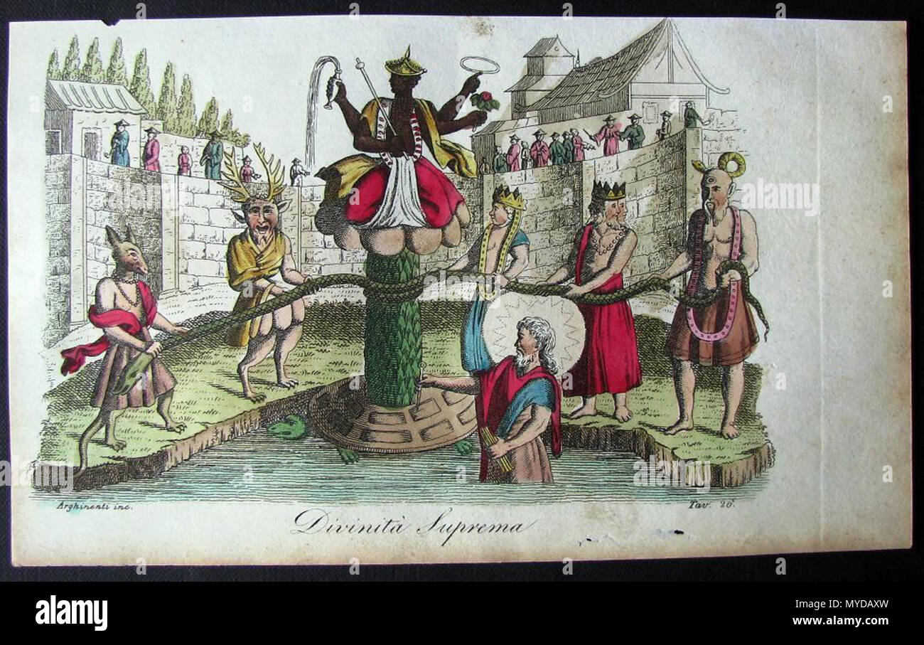 . Englisch: Drucken einer von c.1820, vielleicht von Giulio Ferrario. ca. 1820. Giulio Ferrario 142 Divinitia suprema Stockfoto