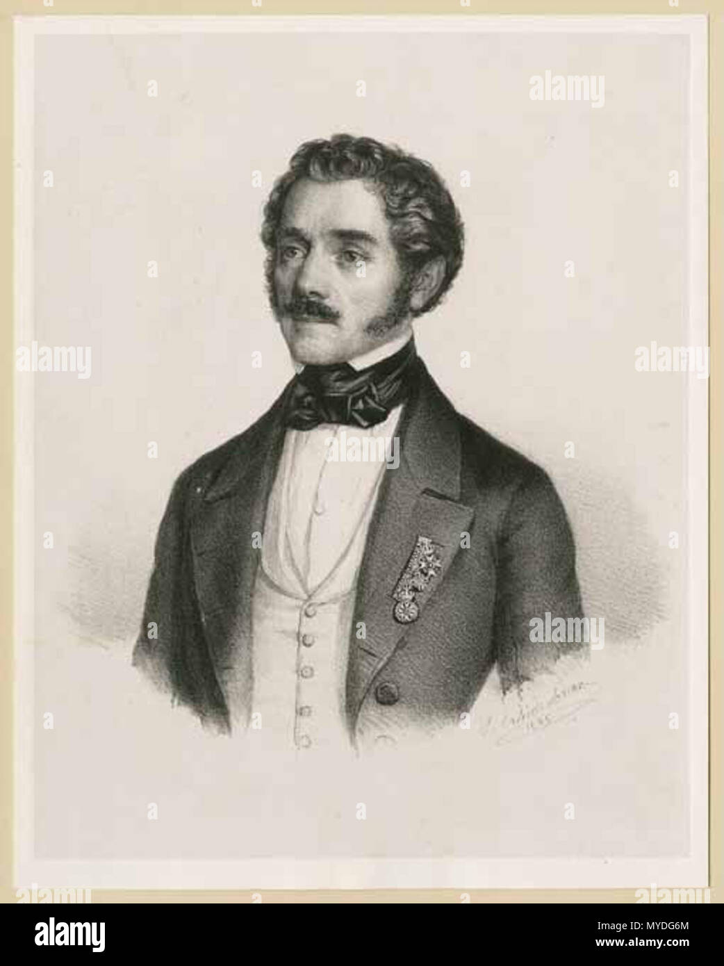 . English : August von Scheuerstellen (1790-1863) geadelter bayerischer Generalmajor und Hoftheater-Intendant. 1845. Georg Widenbaur 55 August von Scheuerstellen Stockfoto