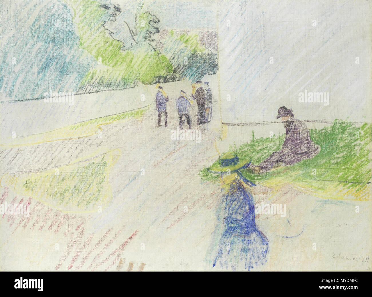 . Français: Oeuvre de d'Edvard Munch de 54,6 x 74,3 cm. 20. Februar 2017. Edvard Munch (1863-1944) 154 Edvard Munch - Sommer - 1891 Stockfoto