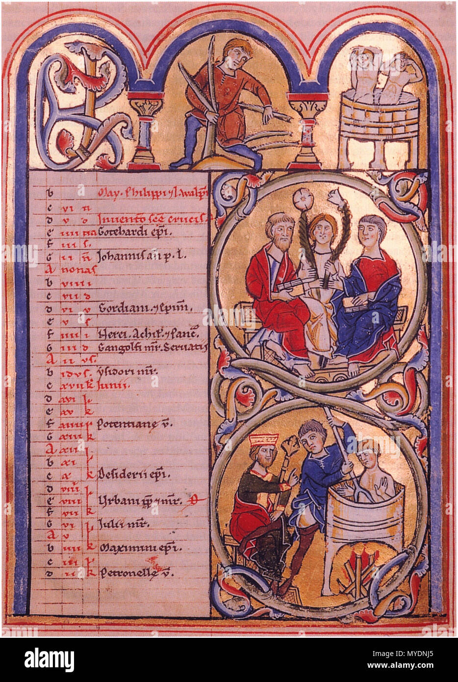 . Mai, Elisabethpsalter. 13. Jahrhundert. Unbekannt 158 Elisabethpsalter Mai Stockfoto
