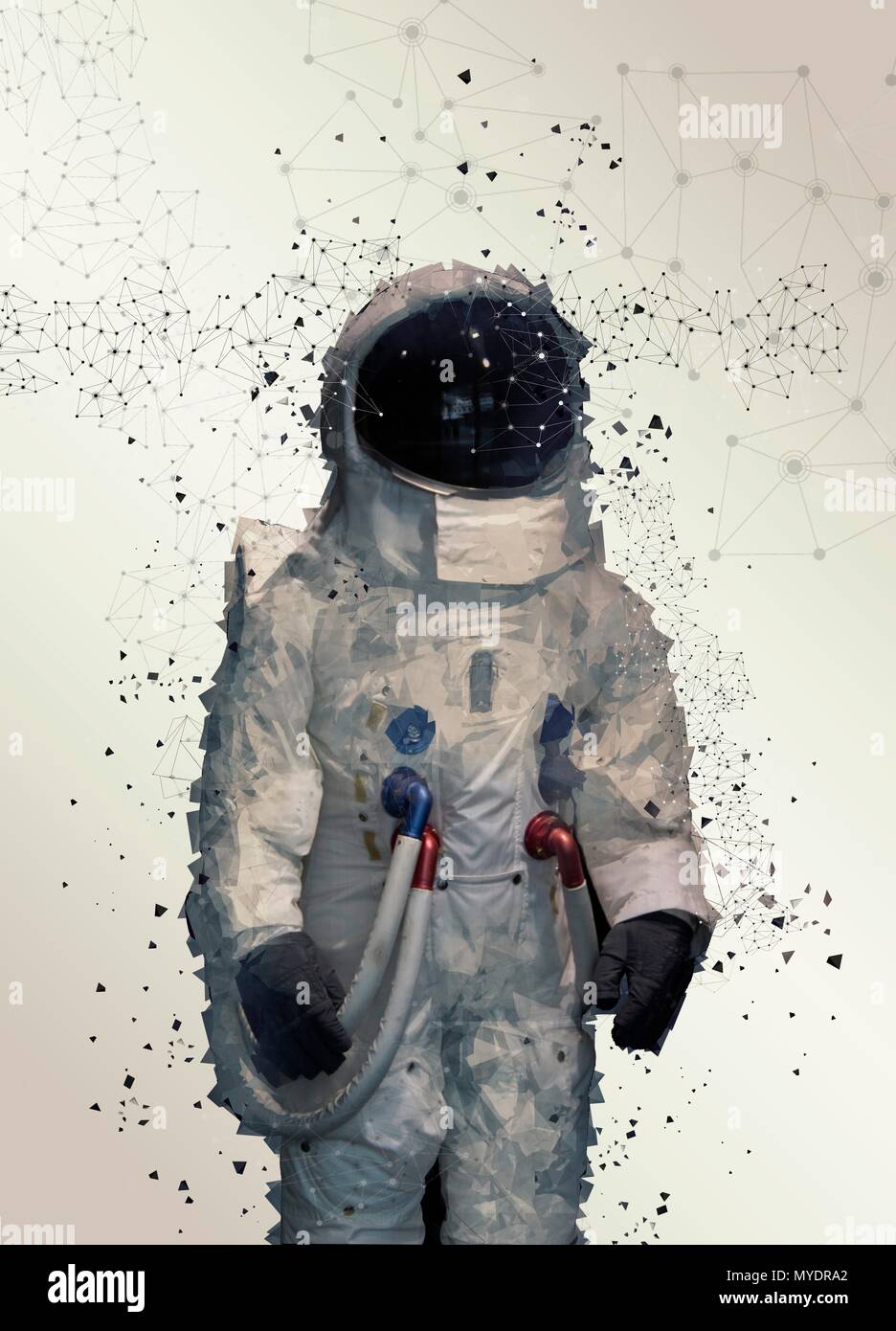 Astronaut im Raumanzug, Illustration. Stockfoto
