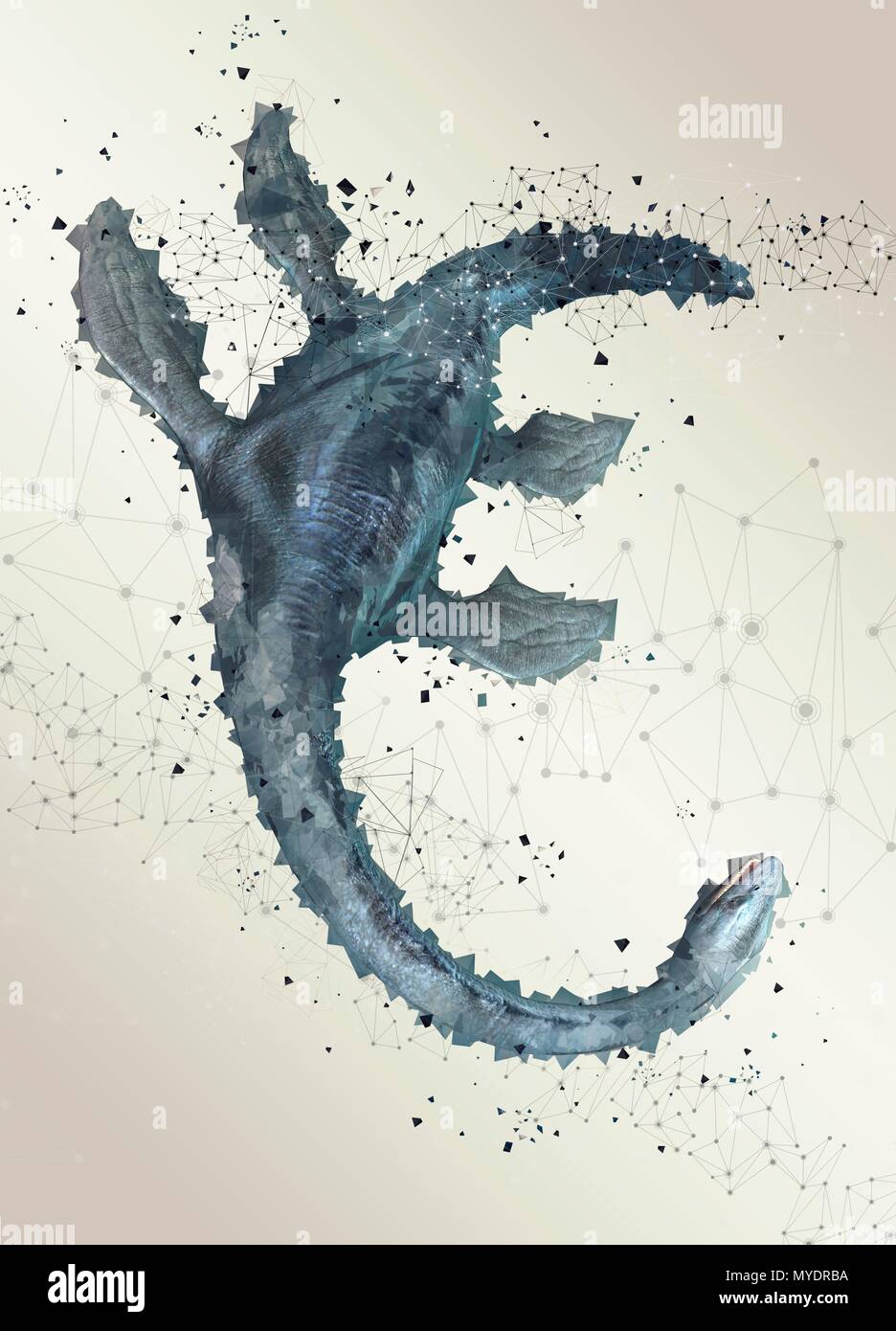 Loch Ness monster, Illustration. Stockfoto