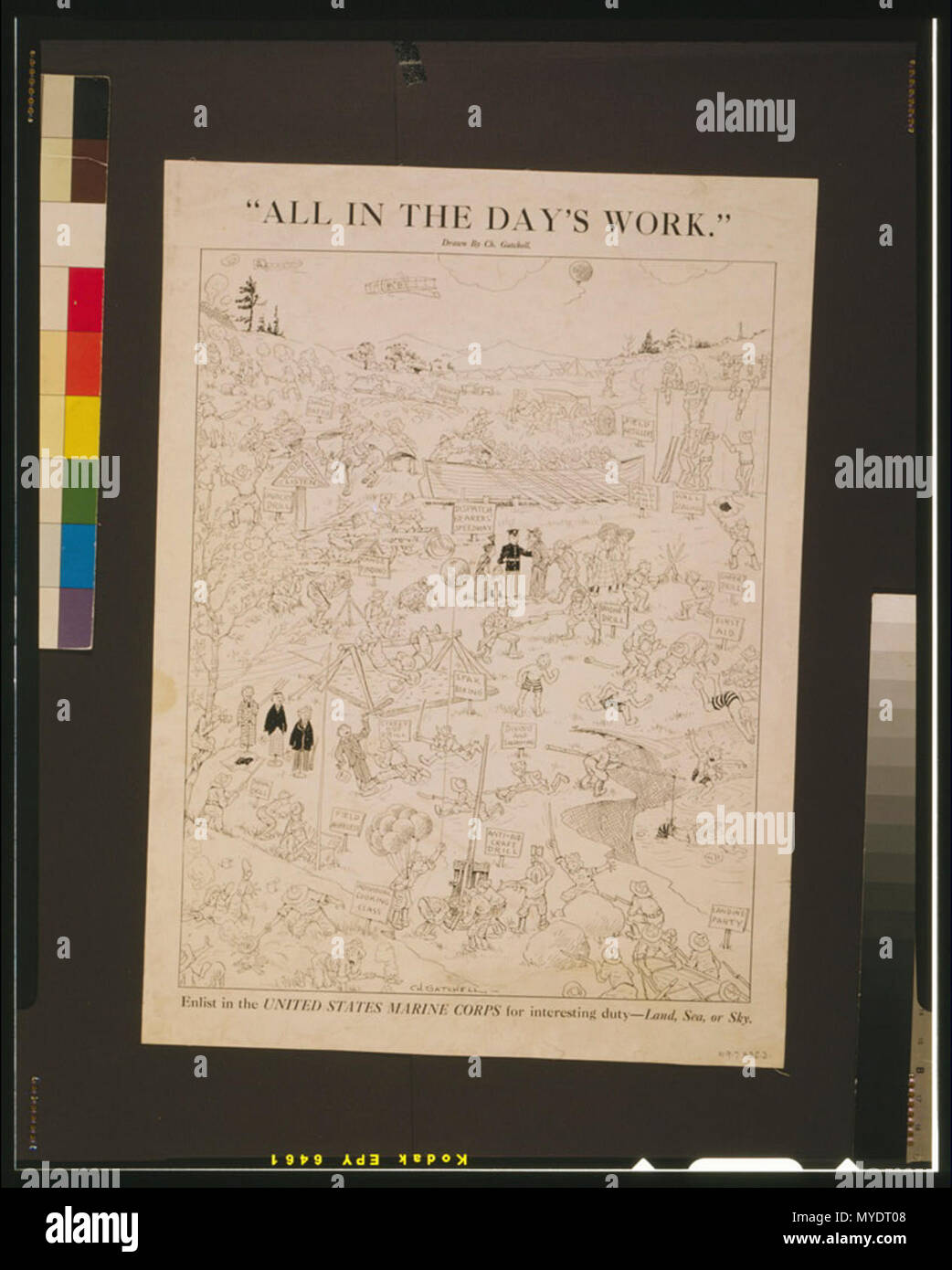 Alle in der Arbeit des Tages gewinnen im United States Marine Corps für interessante Pflicht - Land, Meer und Himmel --Ch. Gatchell. Stockfoto