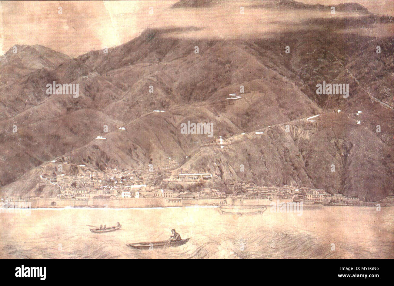 . Spanisch: Vista del Puerto de La Guaira. 1875. Federico Lessman (1826-1886) 176 Federico Lessman, 01. Stockfoto
