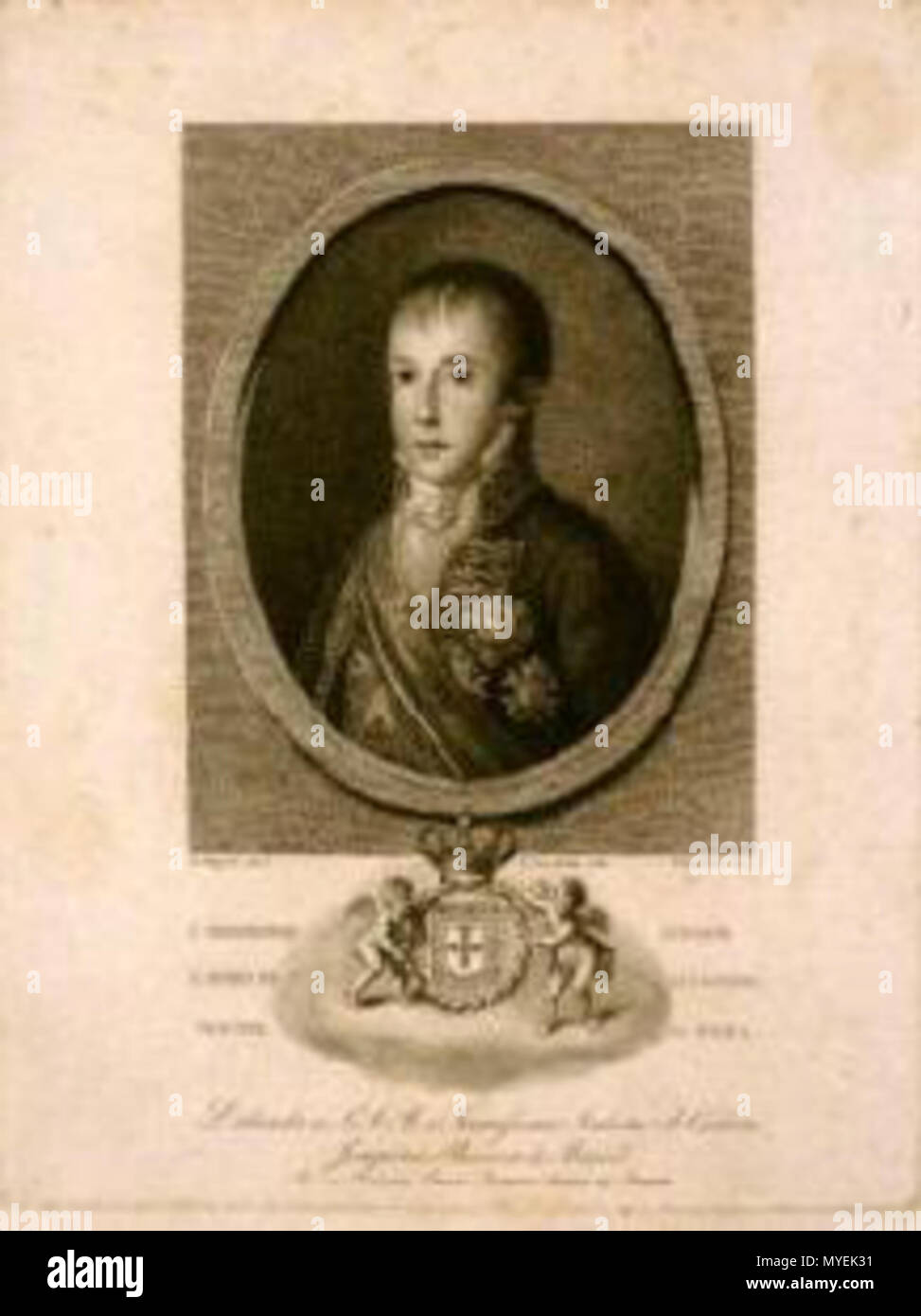 186 Francisco Thomaz de Almeida, Domenico Pellegrini, Francesco Bartolozzi - Dom Pedro de Alcântara, Príncipe de Beira Stockfoto