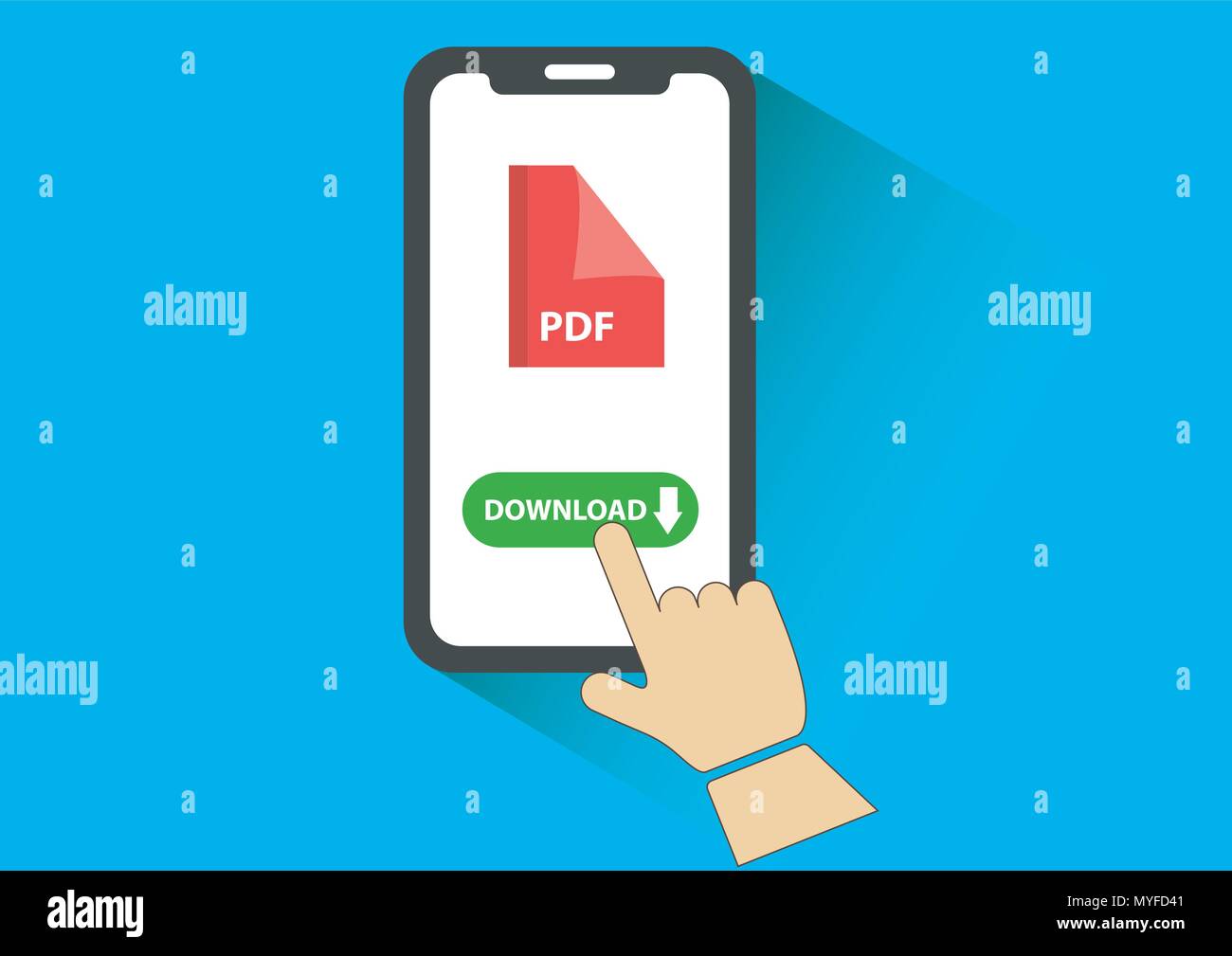 Vektor Design von pdf-Downloads vom Smartphone Stock Vektor