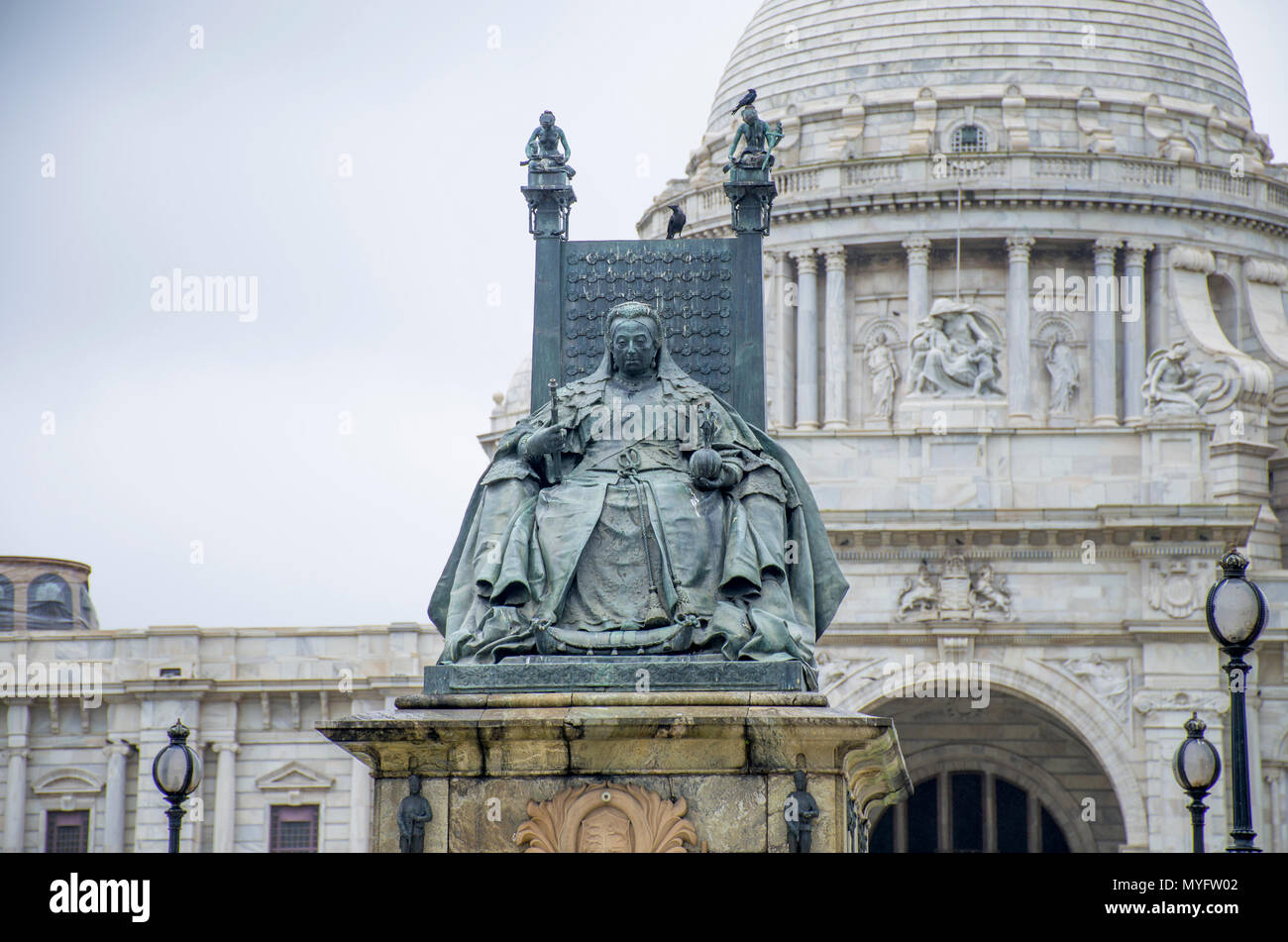 Skulptur, die der Königin Victoria in Indien Kolkata Stockfoto