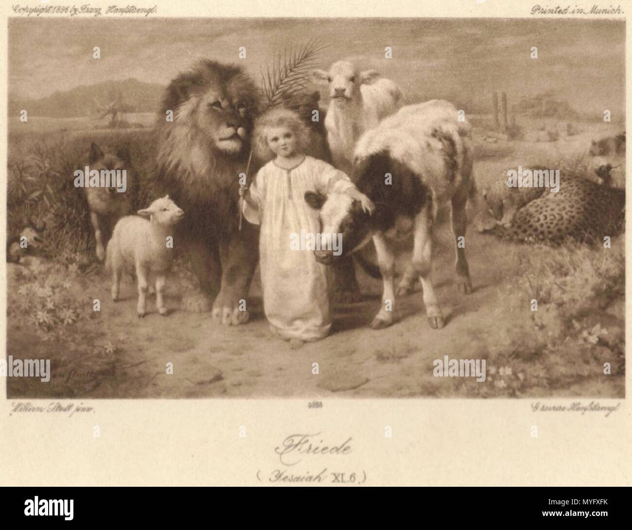 . English: Friede auf der Erde. 1896. Franz Hanfstaengl, siehe: Franz Seraph Hanfstaengl 197 Friede Stockfoto