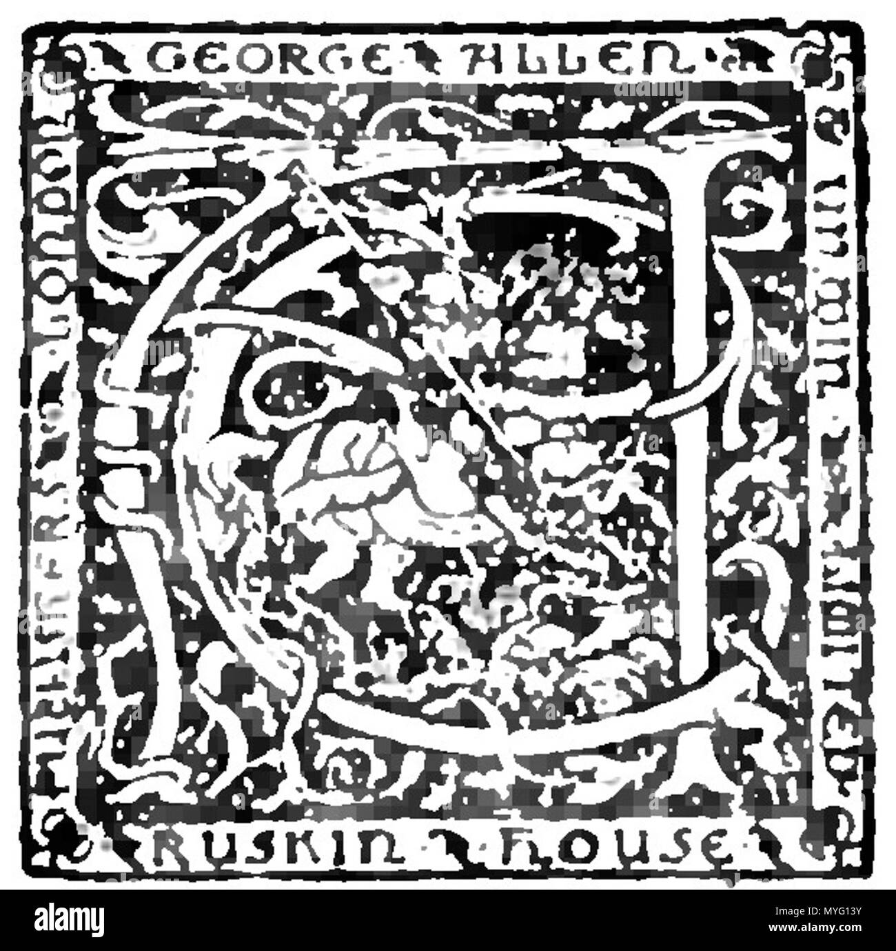 . Englisch: Logo der Verleger George Allen & Unwin. 1916. F. H. Bradley 207 Georgeallen Stockfoto