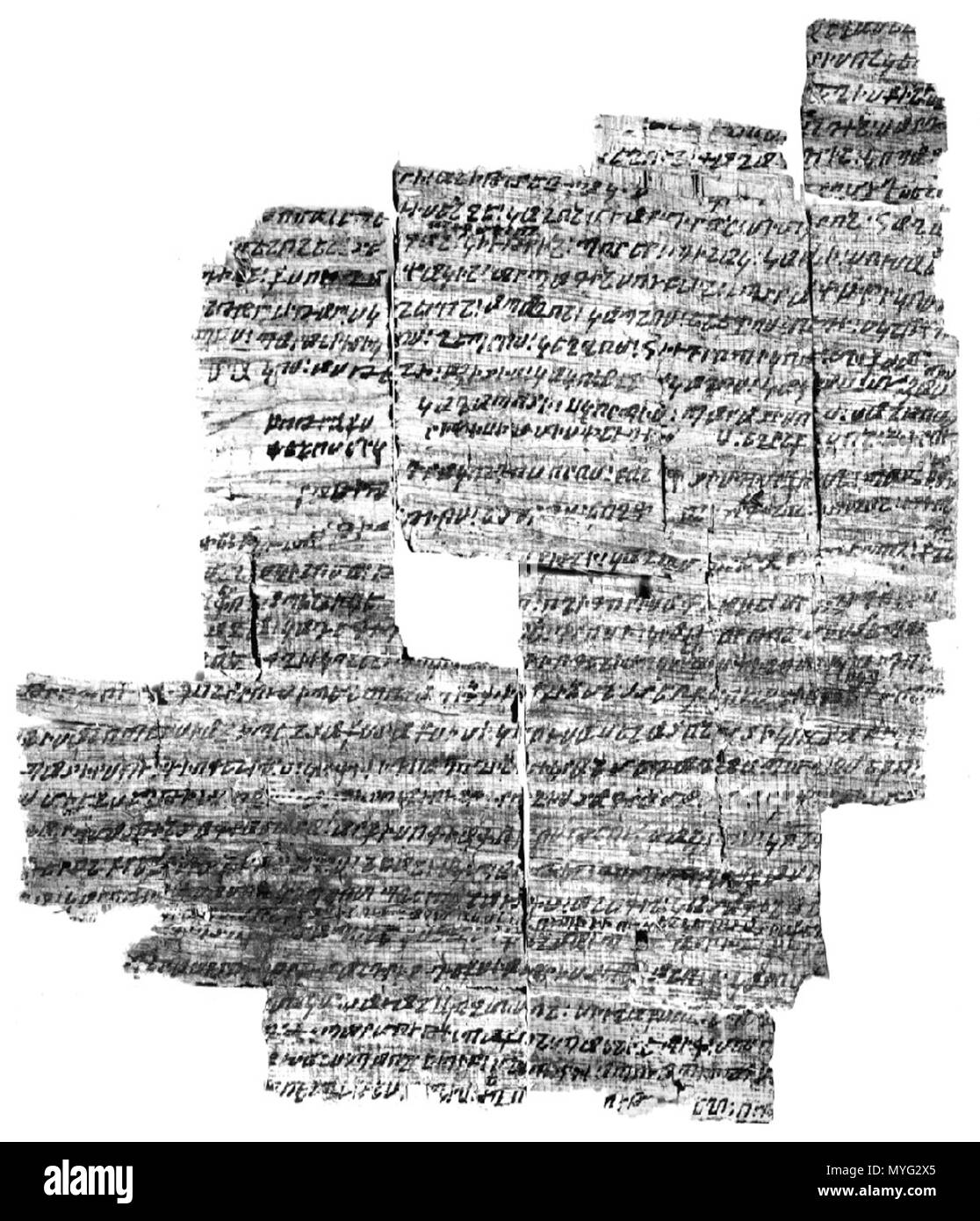 . Englisch: Greco-Armenian Papyrus von 5-7 cm. 11. Mai 2015. Prof. James Clackson, Prof. Dickran Koyumjian 219 GrecoArmenianPapyrus 4 Stockfoto