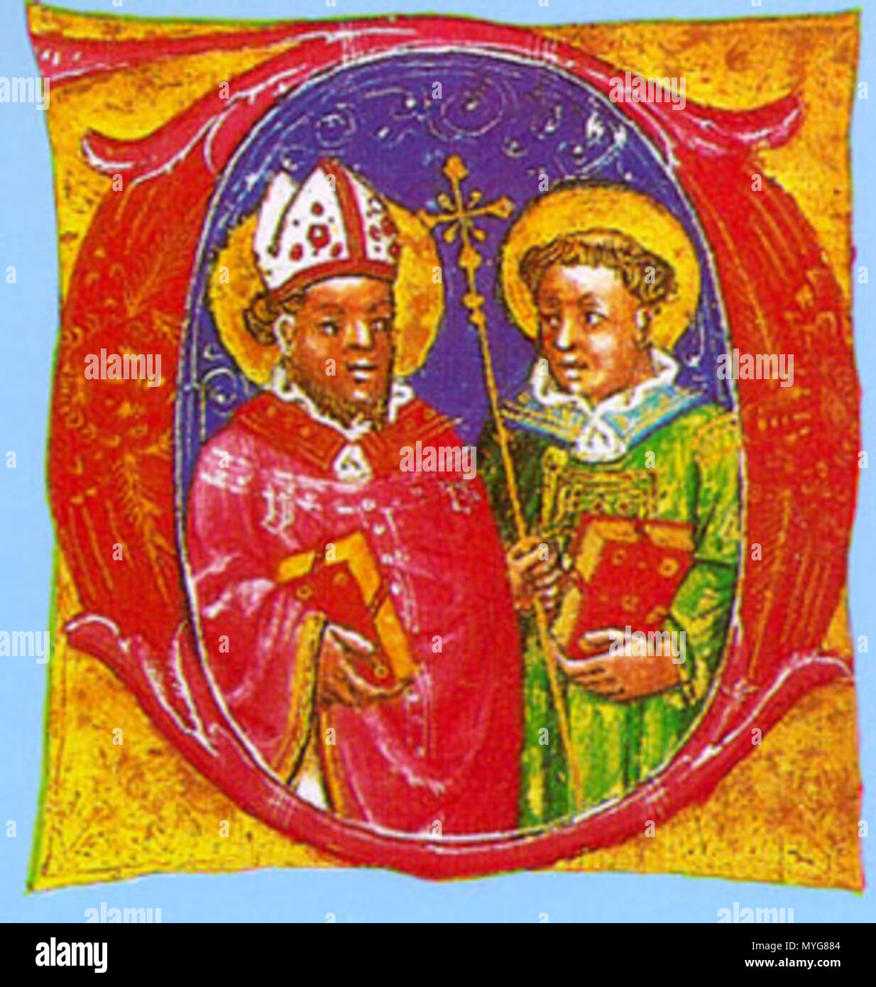 . Heiligen Hermagoras von Aquileia und des Heiligen Fortunatus, Diakon (Sant'Ermagora). Mittelalter. Unbekannt 238 Hermagoras und Fortunatus Stockfoto