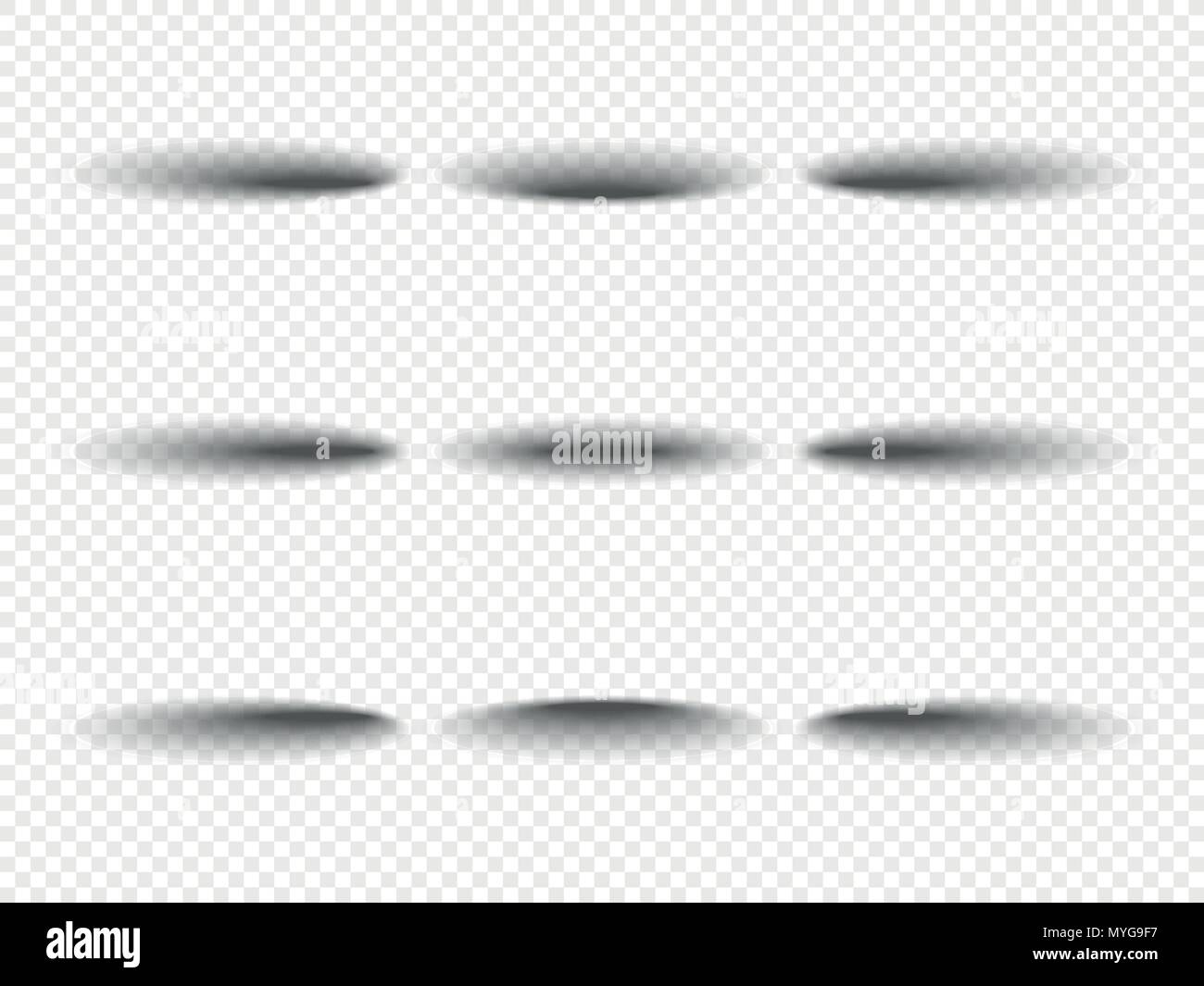 Dünne oval geformte Schatten Stock Vektor