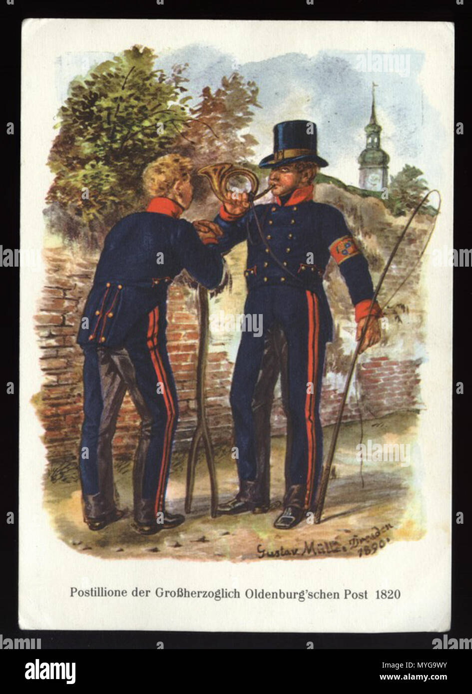 . Polski: POCZTYLION Uniform - 1820 Русский: Униформа почтальона - 1820 г. ca. 1890. op Unbekannt 246 Horn 1820 Stockfoto