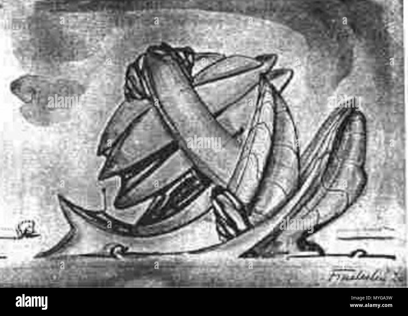 . "Casa di Vetro" (Glass House). 1924. Hermann Finsterlin 247 Haus aus Glas, Finsterlin, 1924 Stockfoto