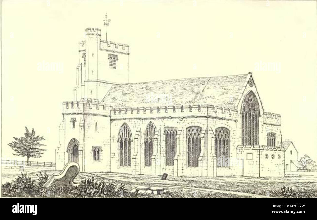 . Englisch: Skizze der Kirche in Canterbury, Sussex. 1852. Autor: Arthur Hussey232 Hawkhurst Kirche - "Seite Hinweise auf die Kirchen in den Grafschaften Kent, Sussex und Surrey djvu 111 - Wikisource' Stockfoto