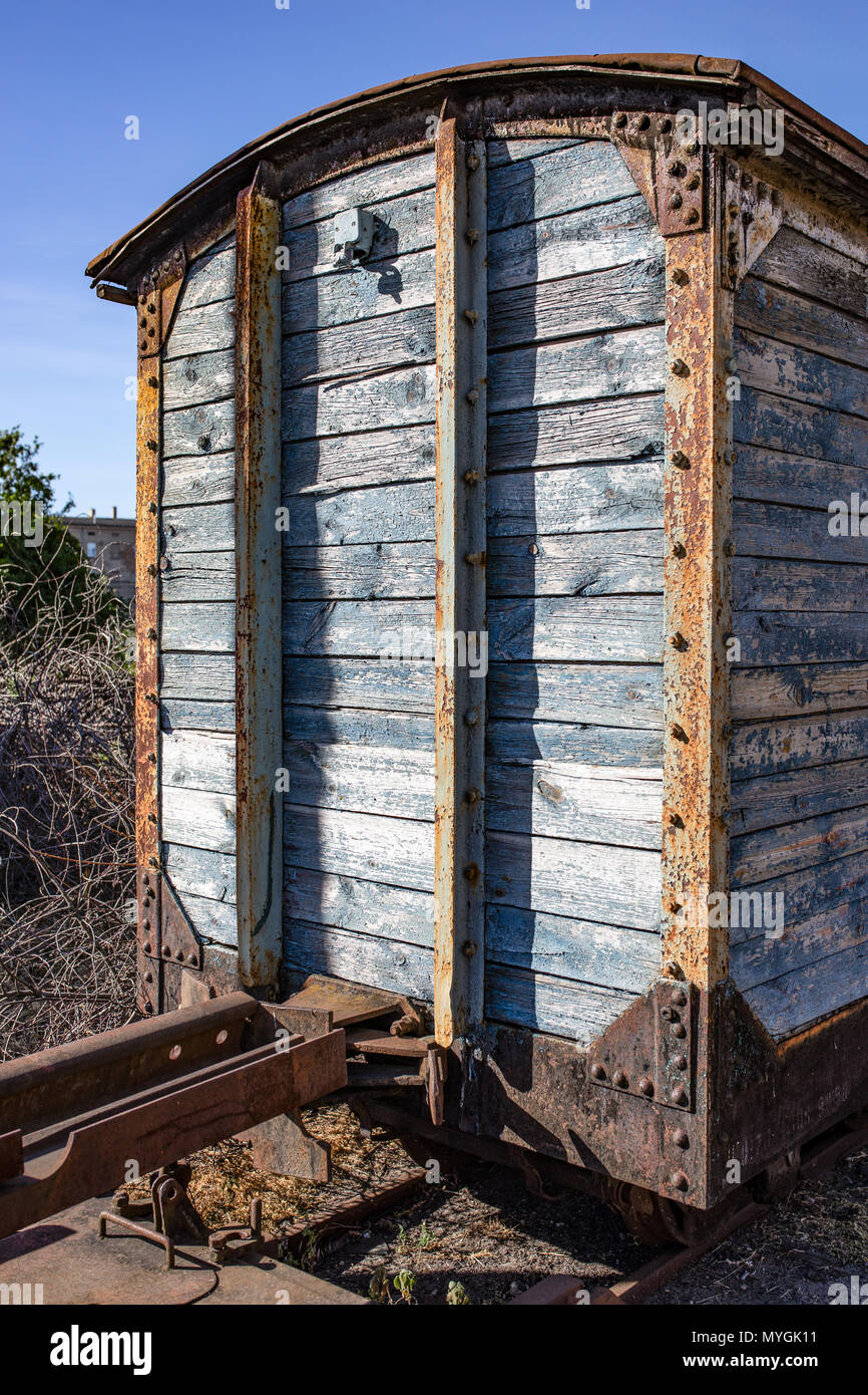 Eisenbahn - alt, Oldtimer, die Beförderung der Schmalspurbahn in Gnesen, Polen. Stockfoto