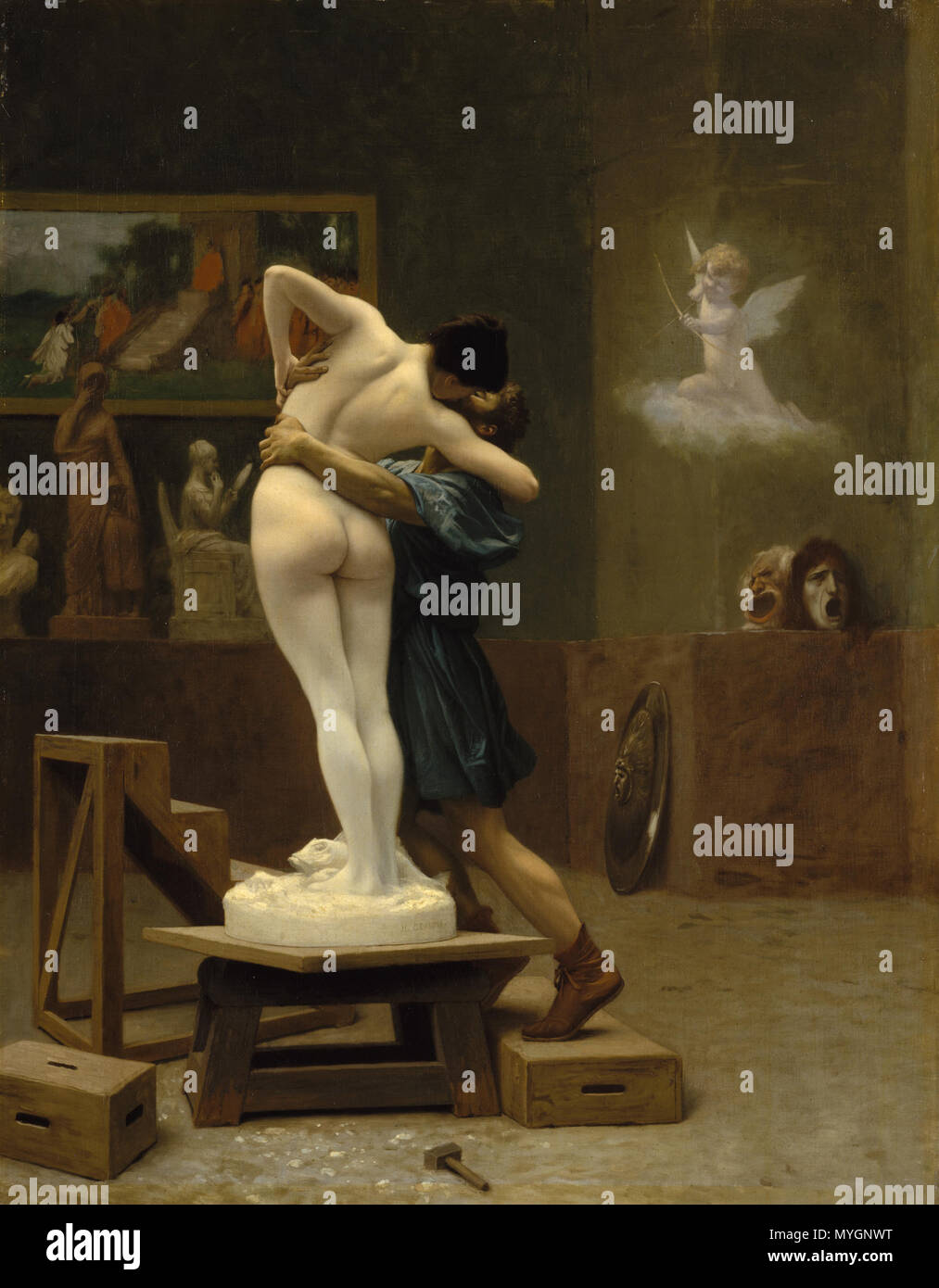 . Englisch: Jean-Leon Gerome Pygmalion und Galatea. ca. 1890. Jean-Léon Gérôme (1824 - 1904) Beschreibung Französische Maler, Zeichner und Bildhauer Geburtsdatum / Tod 10. Mai 1824 vom 10. Januar 1904 Ort der Geburt / Todes Vesoul Paris arbeiten Standort Paris Aufsicht: Q 212499 VIAF: 22153153 ISNI: 0000 0001 2123 607 X ULAN: 500115563 LCCN: 50016499 35120372 n NLA: Jean-Leon Gerome WorldCat 272 - Pygmalion und Galatea Stockfoto