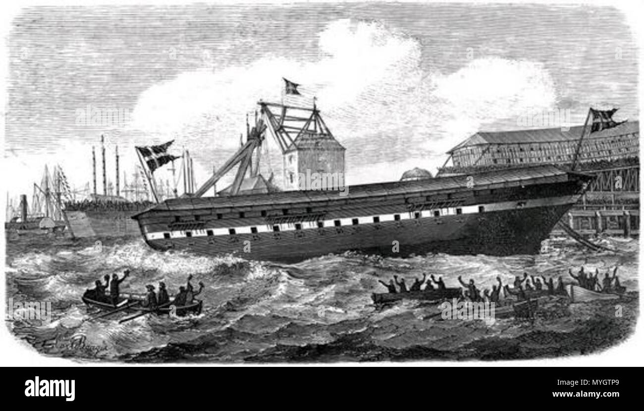 . Englisch: Die Einführung des Marineschiff Jylland am 20. November 1860 an der Holmen in Kopenhagen, Dänemark. 1860. Unbekannt 254 Illustreret Tidende - Jylland (1860) Stockfoto