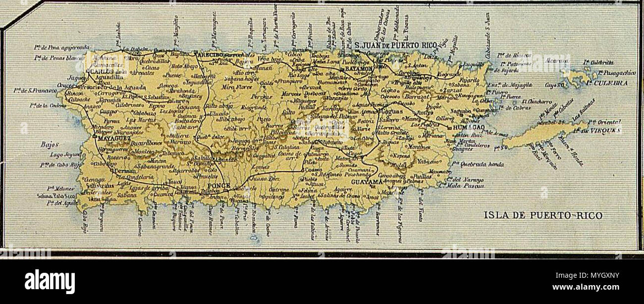 Puerto Rico Map Line Historical map of puerto rico -Fotos und -Bildmaterial in hoher ...