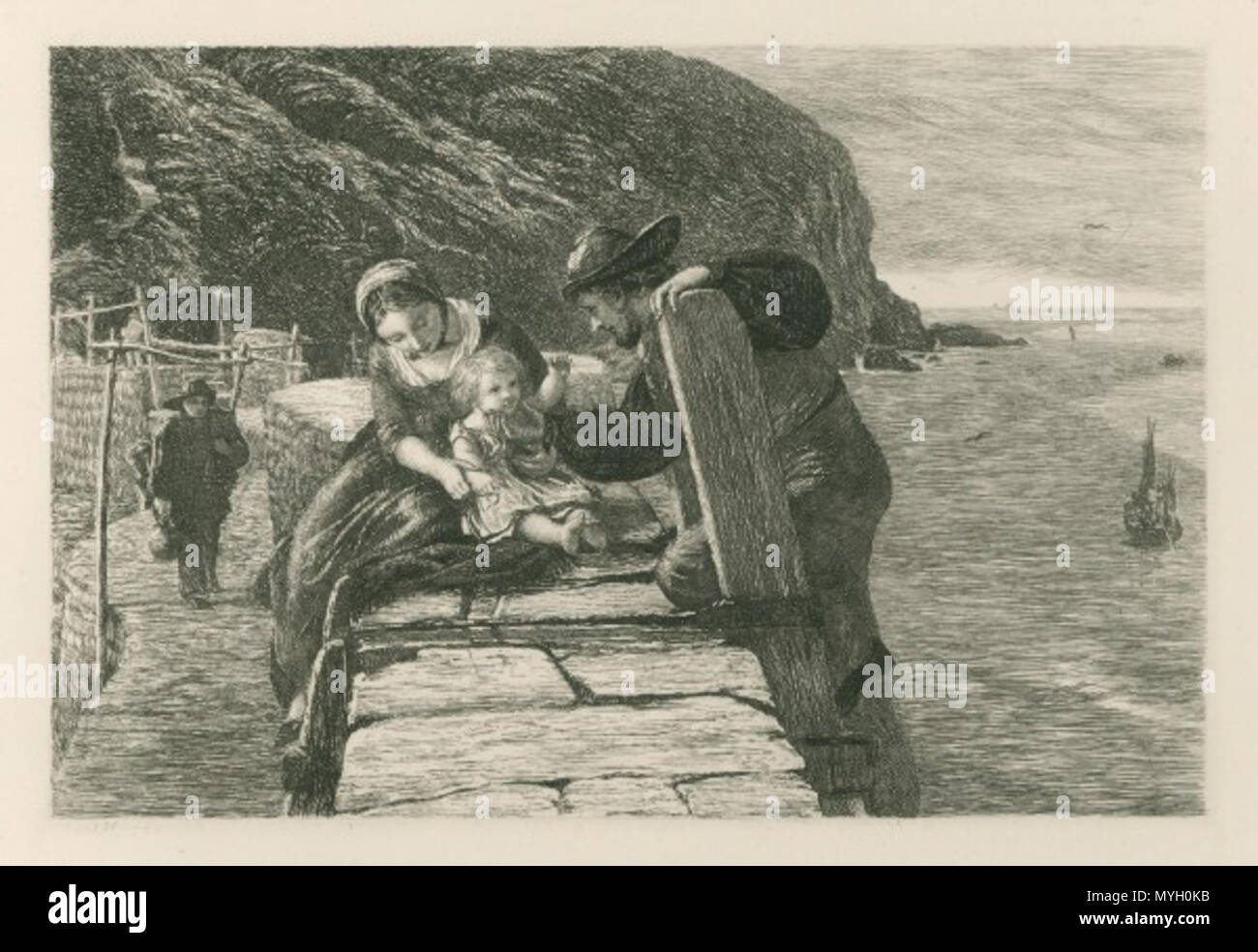 . Français: Fisherman's 'Gute Nacht', eau-forte de James Clarke Haken (1856). Publié par Die radierung Club en 1857. Englisch: Fisherman's 'Gute Nacht', Radierung von James Clarke Haken (1856). Durch die Ätzung Club im Jahre 1857 veröffentlicht. 1856. Mehrere Autoren, alle Toten im XIX. Jahrhundert 266 James Clarke Haken - Fisherman's Gute Nacht, 1856 (Die radierung Club, 1857) Stockfoto