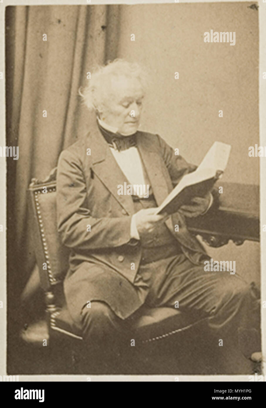 . Titel: Jared Sparks (1789-1866). Typ der Arbeit: Foto; Carte-de-Visite. Schöpfer: Whipple, John Adams (1822-1891), US-amerikanischer. Datum: 1860-1864. Abmessungen: Anblick: 10 x 6 cm (3 15/16 x 2 3/8 in.). Materialien/Techniken: Eiweiß silber Drucken auf Karte. Repository: Harvard Art Museum. zwischen 1860 und 1864. John A. Whipple 269 JaredSparks 1860 byJAWhipple Harvard Stockfoto