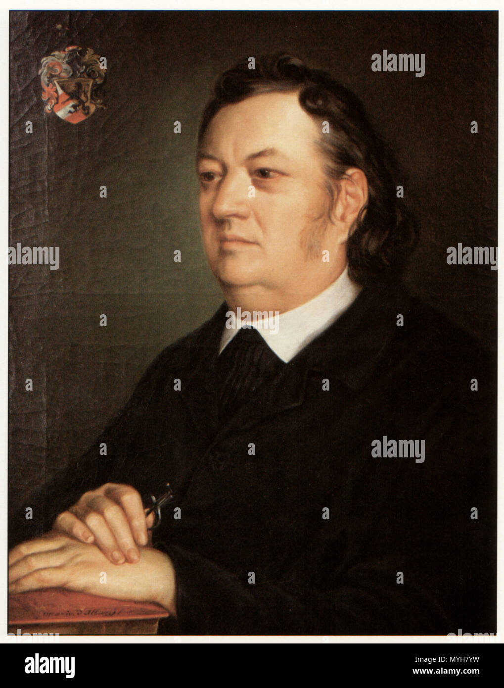 . Englisch: Justinus Kerner auf einem Gemälde 1852 von Ottavio d'Albuzzi English: Justinus Kerner in 1963 Grafik Ottavio d'Albuzzis aus dem Jahre 1852. 1852. Ottavio d'Albuzzi († 1855) 288 Justinus Kerner 1852 von Ottavio d'Albuzzi Stockfoto