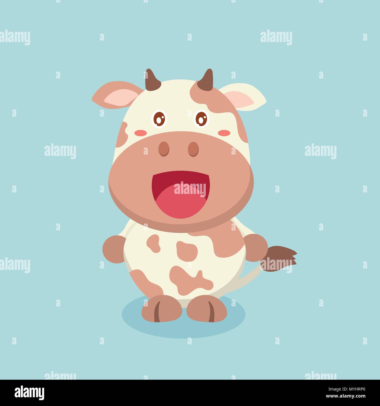 Cute cow Cartoon. Stock Vektor