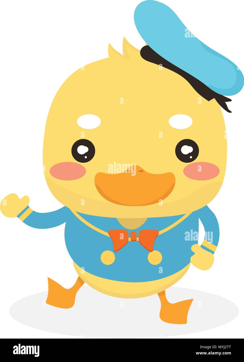 Cartoon baby Duck auf weißem Hintergrund. Stock Vektor