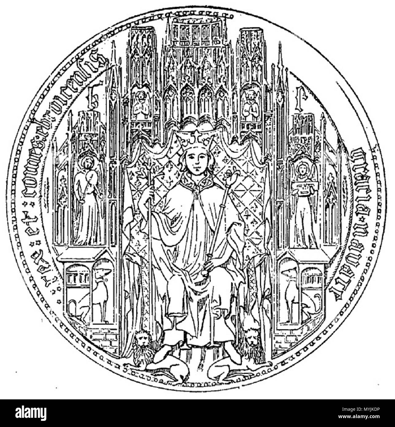 . Englisch: Karl III. von Navarra Čeština: Pečeť Karla III. Navarrského. zwischen 1888 und 1892. Paul Laplagne Barris 291 Karel 3 Navarra Stockfoto