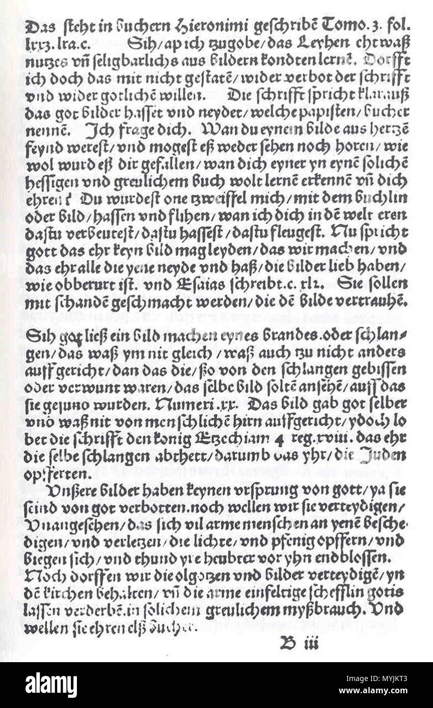 . English: Andreas Bodenstein von Karlstadt: von Abtuhung der Bylder, Vnd das keyn Betdler vnther den Christen seyn soll. . Andreas Bodenstein von Karlstadt 292 Karlstadt von abtuhung der Bylder 12. Stockfoto