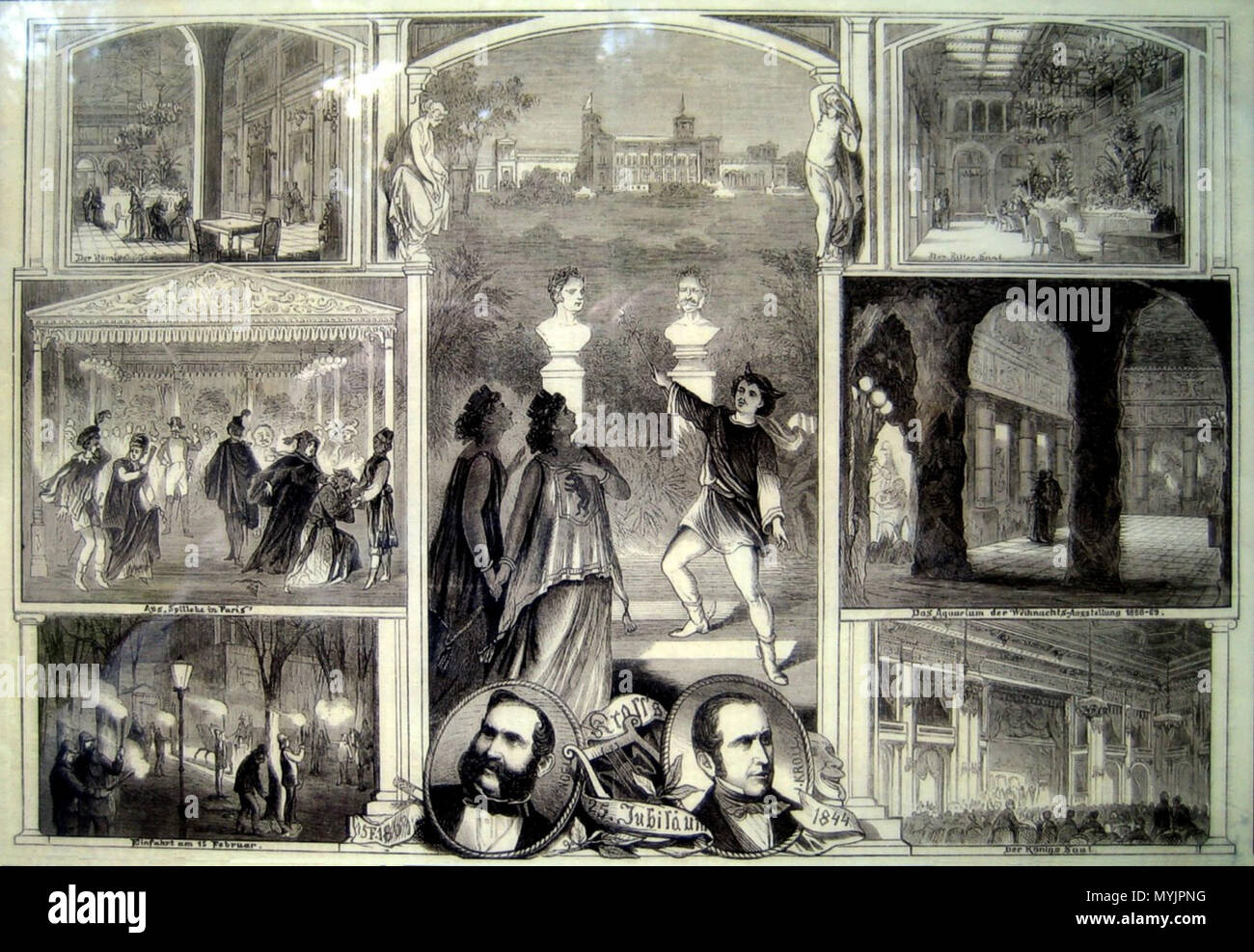 . Poster für den so genannten "Krolloper', einem historischen Vergnügungspark - Center und Theater in Berlin. 1869. Anonym 304 Kroll Jubilaeum 1869 Stockfoto