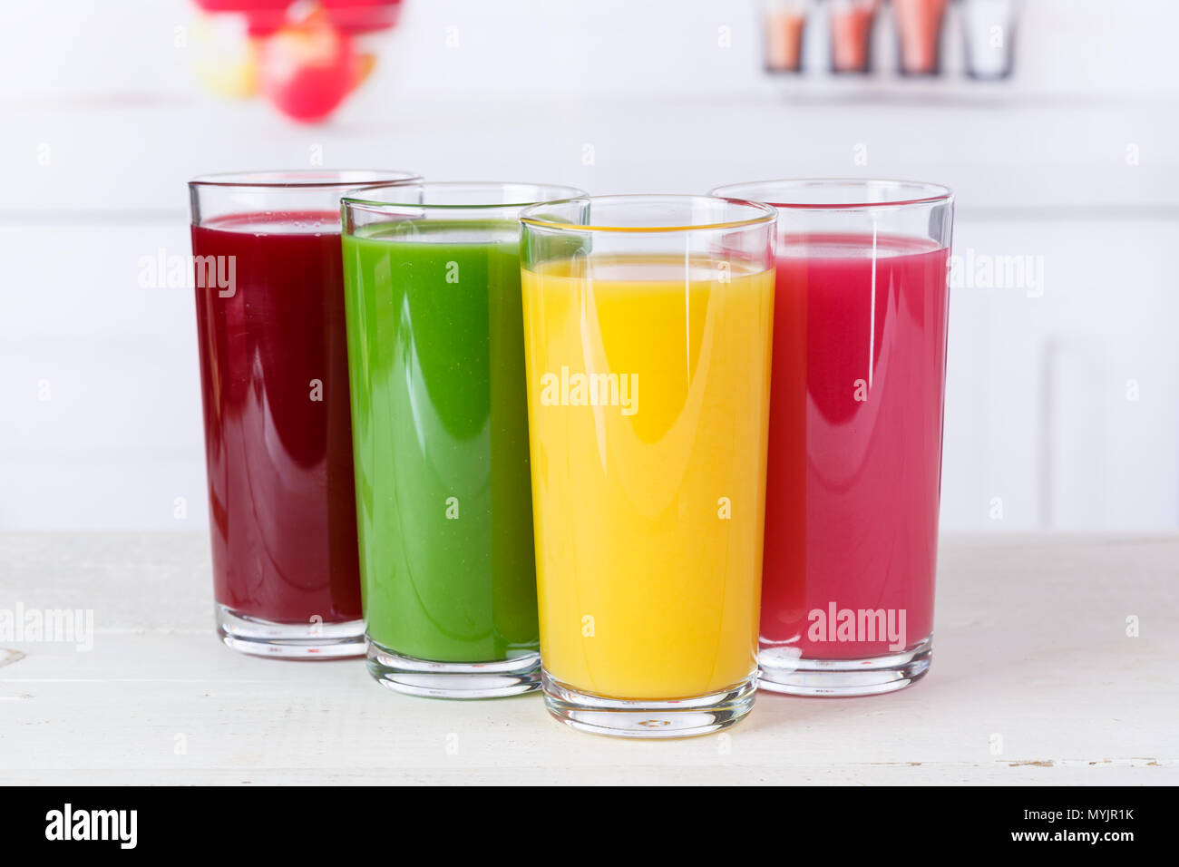 Saft smoothie Smoothies Obst Früchte gesunde Ernährung frische Getränk Stockfoto