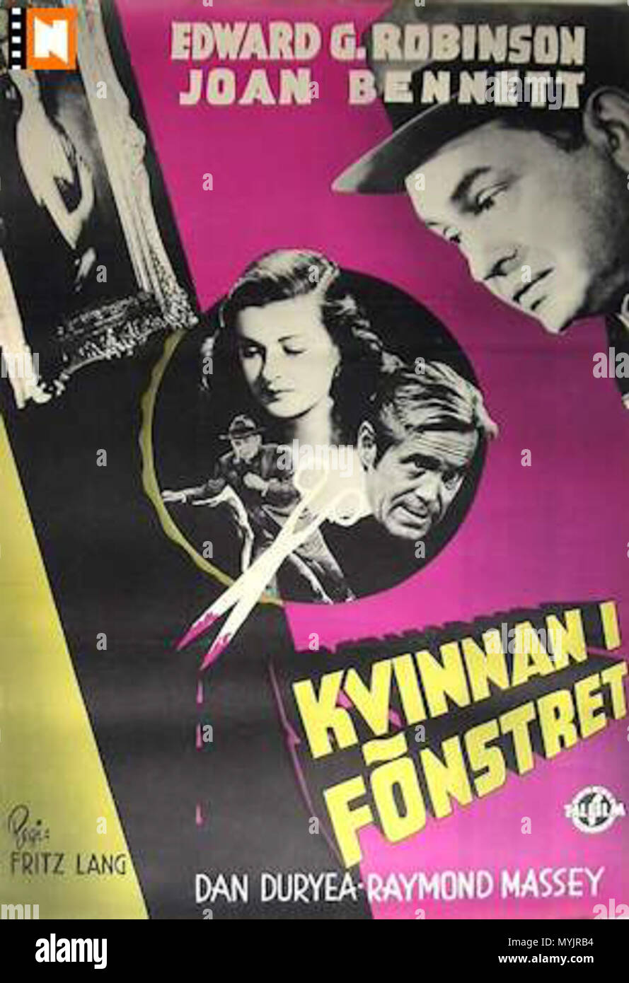 . Englisch: Die Frau im Fenster. Plakat. 18. Februar 1944. Quelle: Http://posters.motechnet.com/title/tt0037469/ - von einer digitalen Aufnahme (Foto/Scan) der Film Poster 306 Frauen ich fonstret abgeleitet Stockfoto