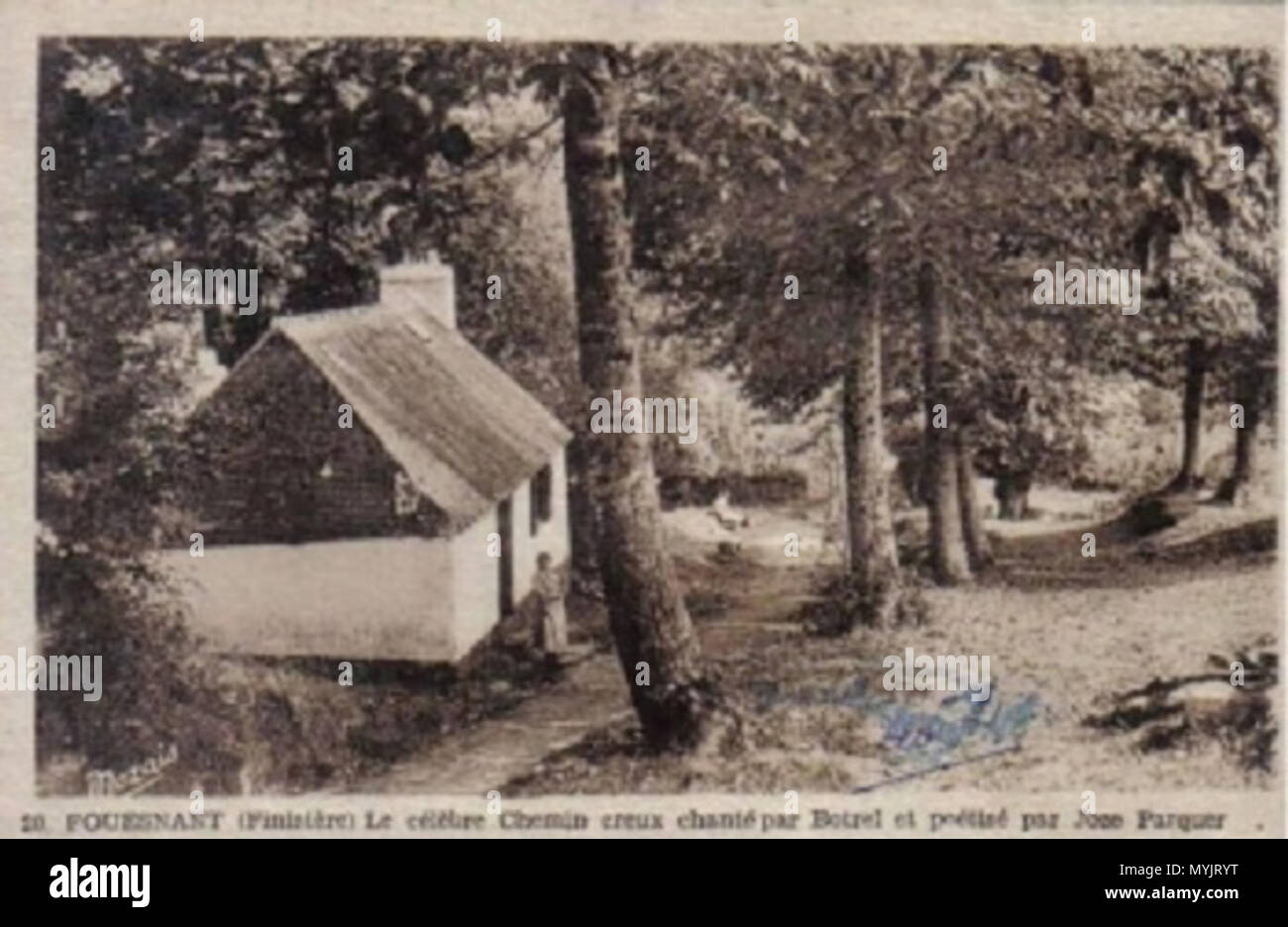 . Français: Le Chemin du Creux de la descente célébré Douric, par le poète fouesnantais Jos Parker. 22 April 2014, 05:36:25. Inconnu (Avant 1920) 308 La descente du Douric Stockfoto