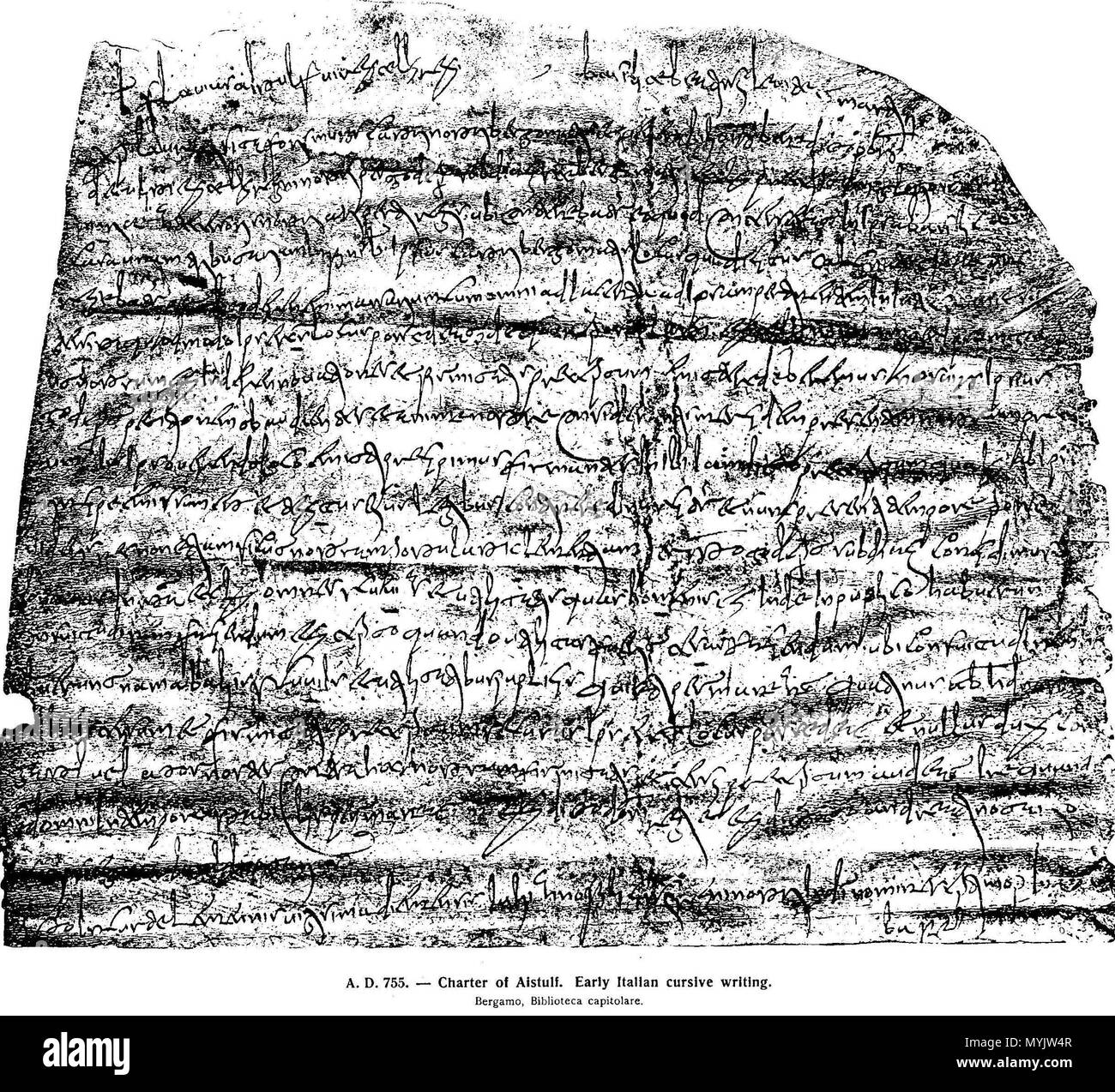 312 Langobardská kurzíva Stockfoto