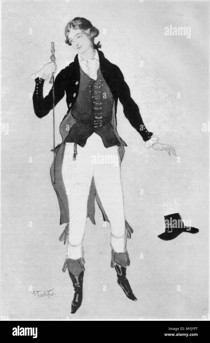 . Эскиз костюма Вильгельма Мейстера для Леонида миньон Собинова (опера''). Картинная галерея Армении. 1903. Бакст 320 Leonid Sobinow Mignon (bakst) Stockfoto