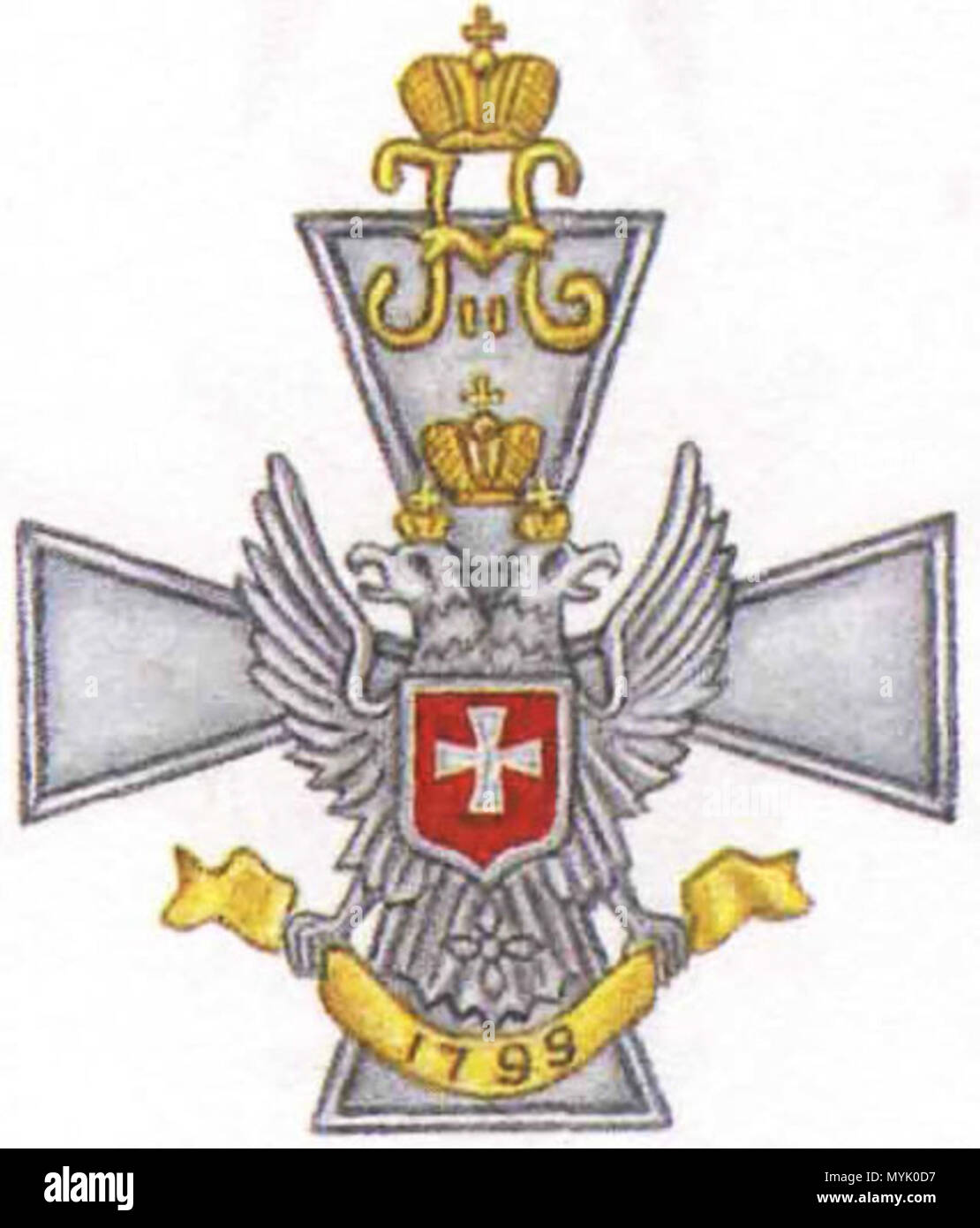 . Abzeichen der 3-D-strelkovy Garde Regiment. Vor 1917. Unbekannt 322 LG 3 strelkovy Stockfoto