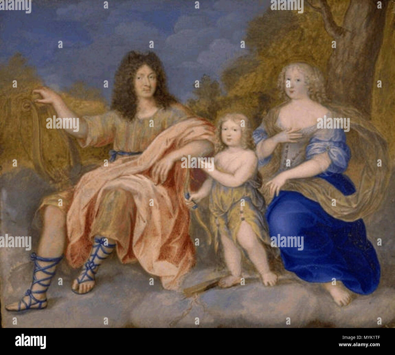 330 Louis XIV. von Frankreich seine Frau Königin Marie Therese und Ihre einzige überlebende Sohn Louis, Le Grand Dauphin von Joseph Werner Stockfoto