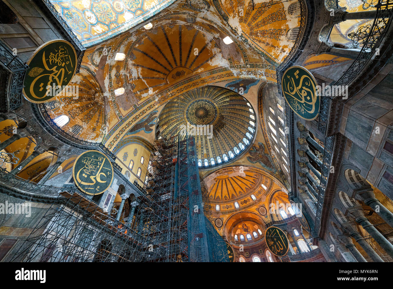 Interior Detail Von Der Hagia Sophia Istanbul Turkei