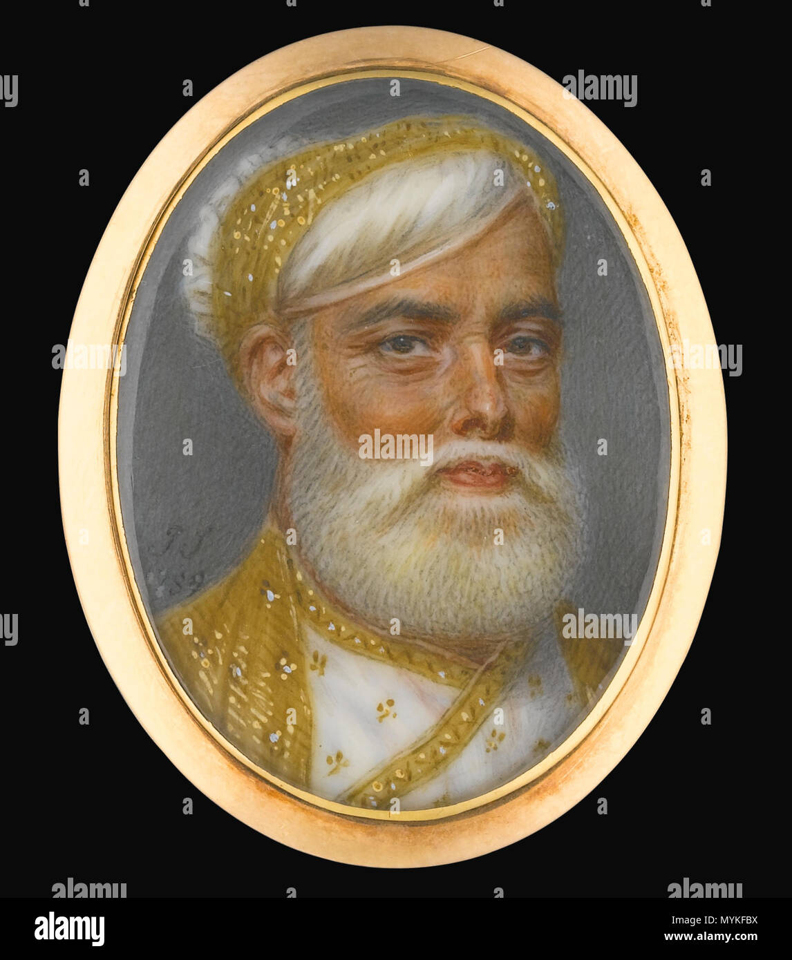 . Englisch: Portrait von Muhammed Ali Khan (1717-1795) Wallajah Nawab von Arcot. Gemalt von John Smart (1742-1811). 26 x 19 mm. 17 Juni 2013, 20:31:45. Originale Kunstwerke von John Smart (1742-1811) 377 Muhammed Ali Khan Wallajah Stockfoto