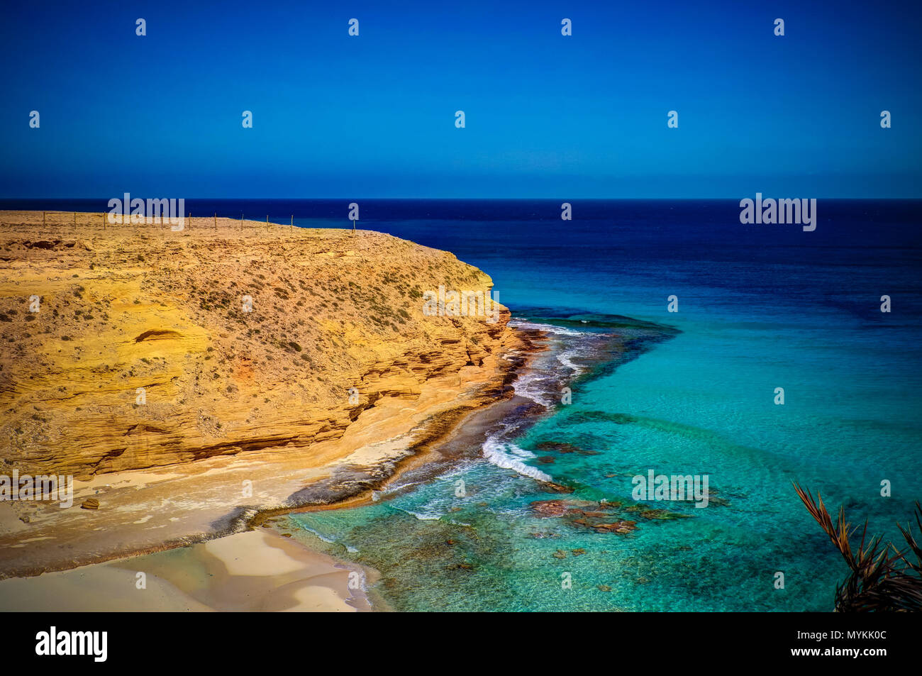 Landschaft mit Sand Ageeba Beach, Marsa Matruh, Ägypten Stockfoto