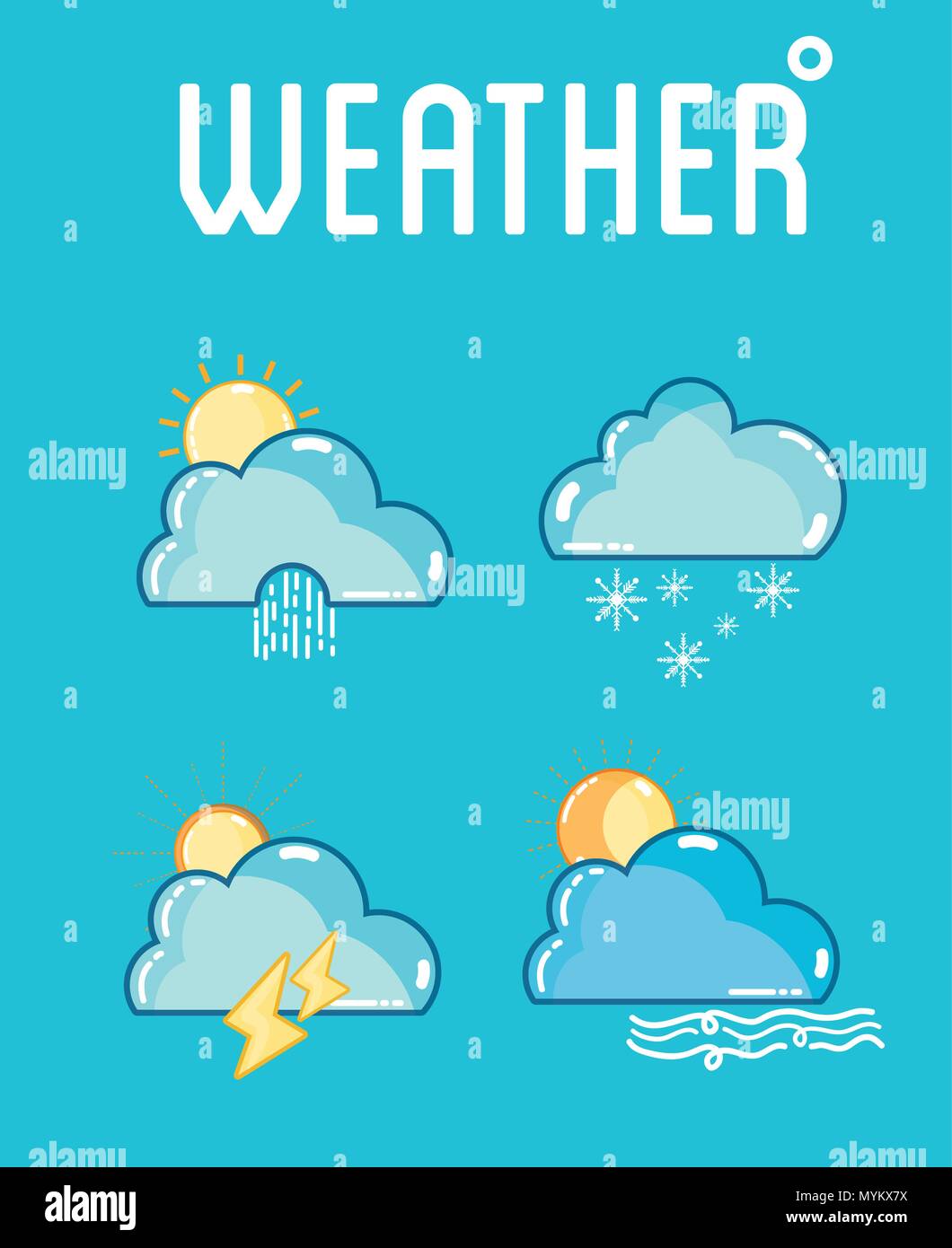 Wetter und Vorhersage Stock Vektor